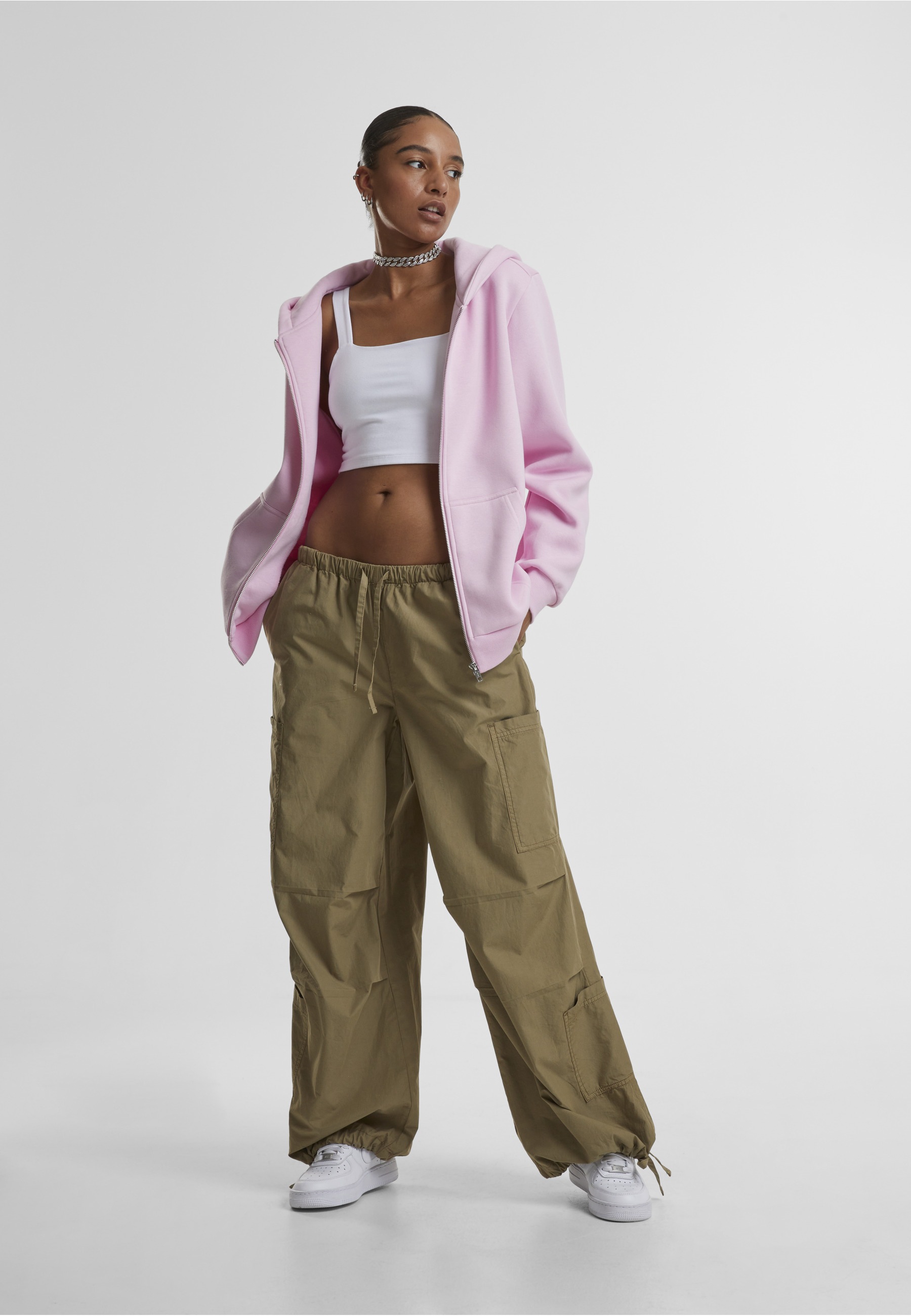 URBAN CLASSICS Sweatjacke »Urban Classics Ladies Fluffy Zip Cardigan«