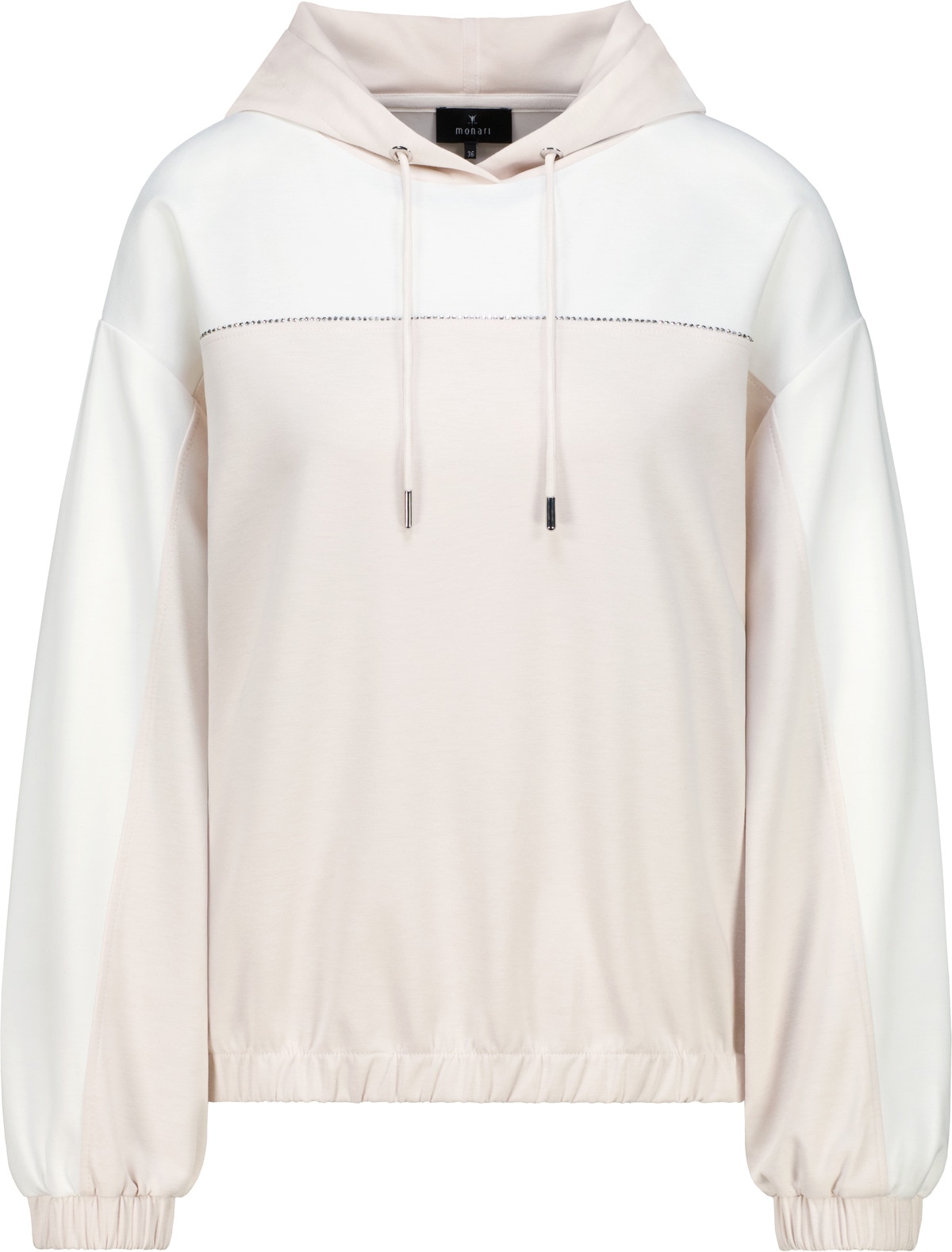 Monari Kapuzensweatshirt »Sweatshirt Colorblock + Schmuck«, Regular fit mit Kapuze
