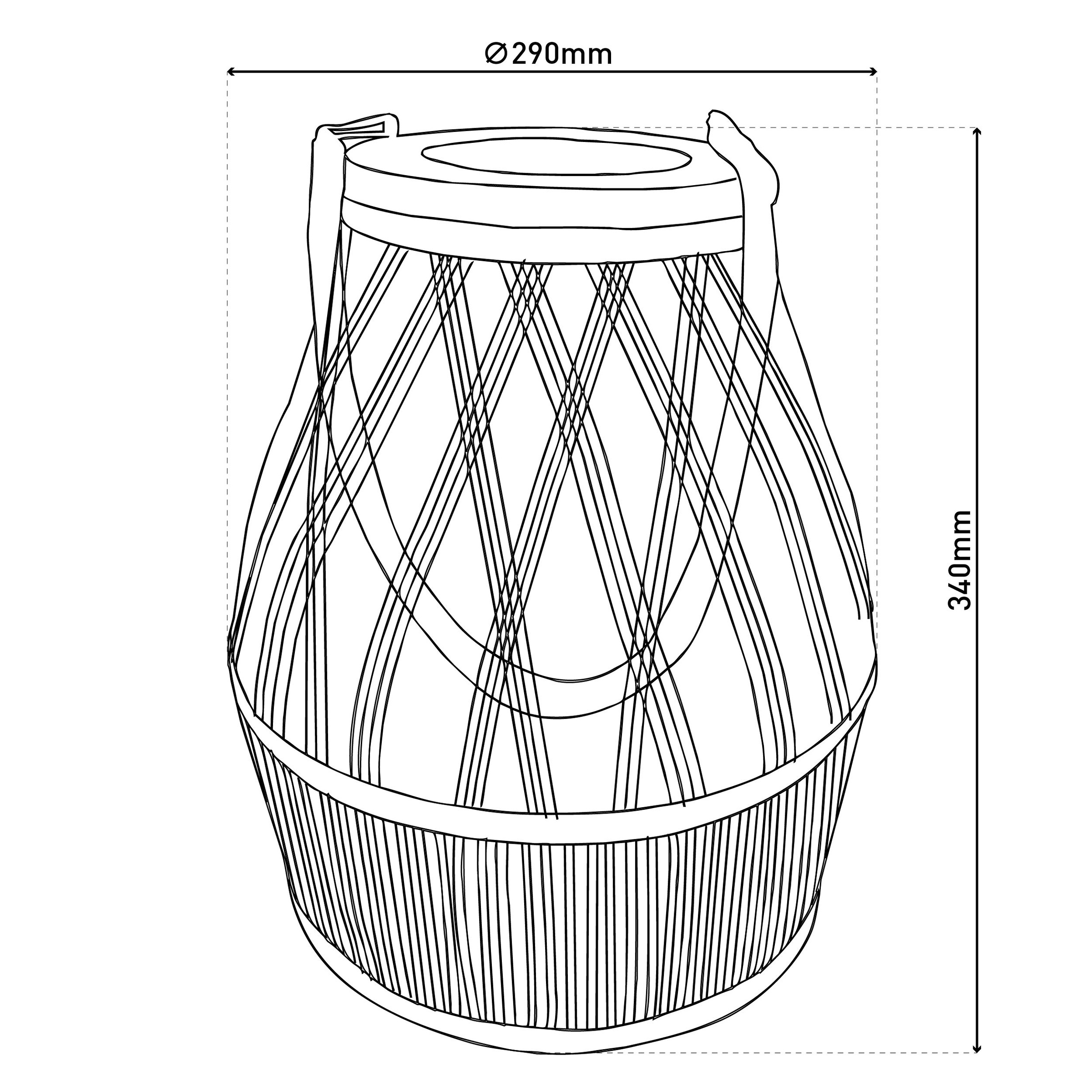näve LED Solarleuchte »Korbinian« LED-Modul 1 Stk. Warmweiß Korbleuchte (Rattan) weiß mit LED Birne warmweiß, inkl. Akku, H: 34cm