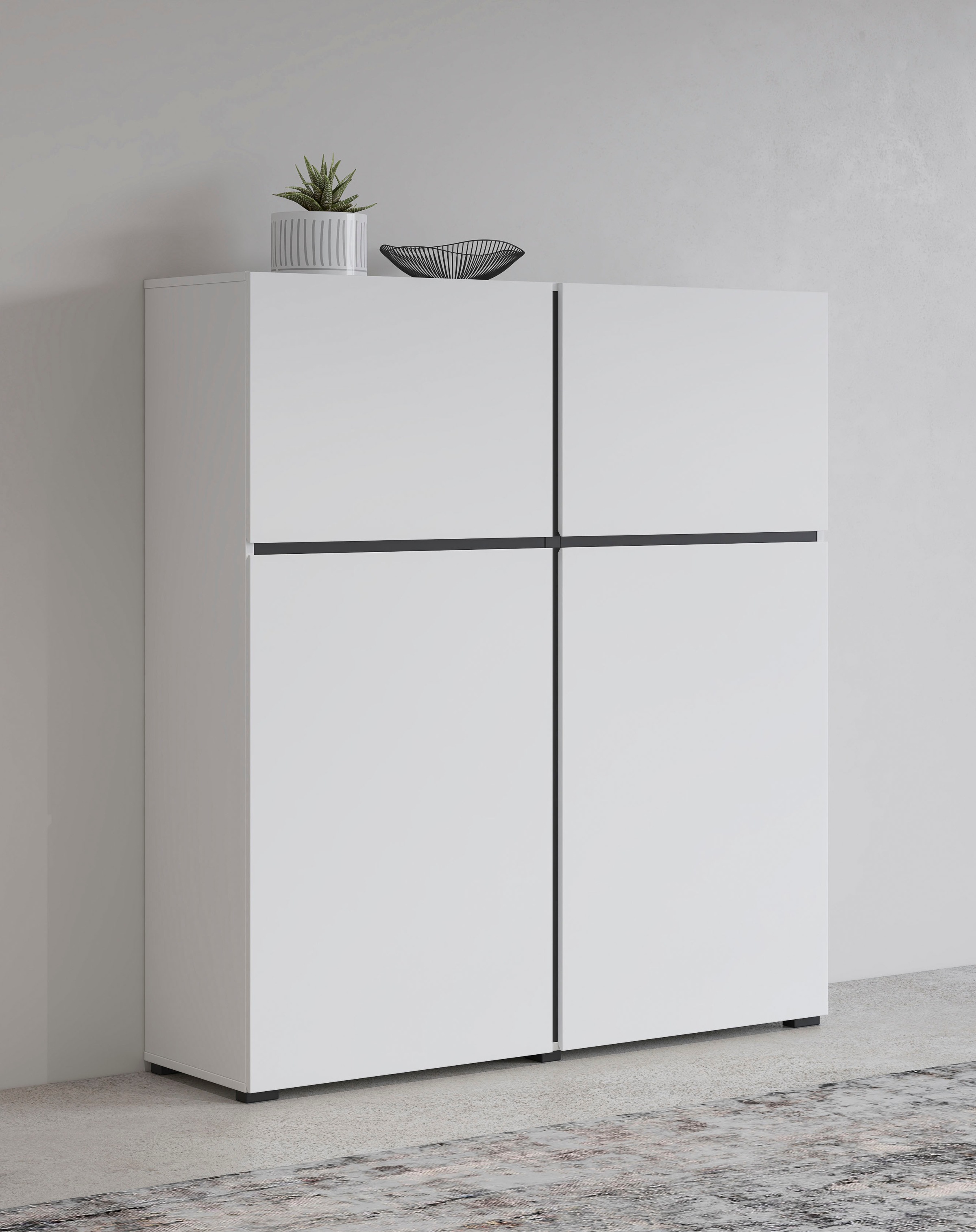 OTTO home Highboard "Cross, moderne grifflose Hochkommode mit 4 Türen,Türko günstig online kaufen
