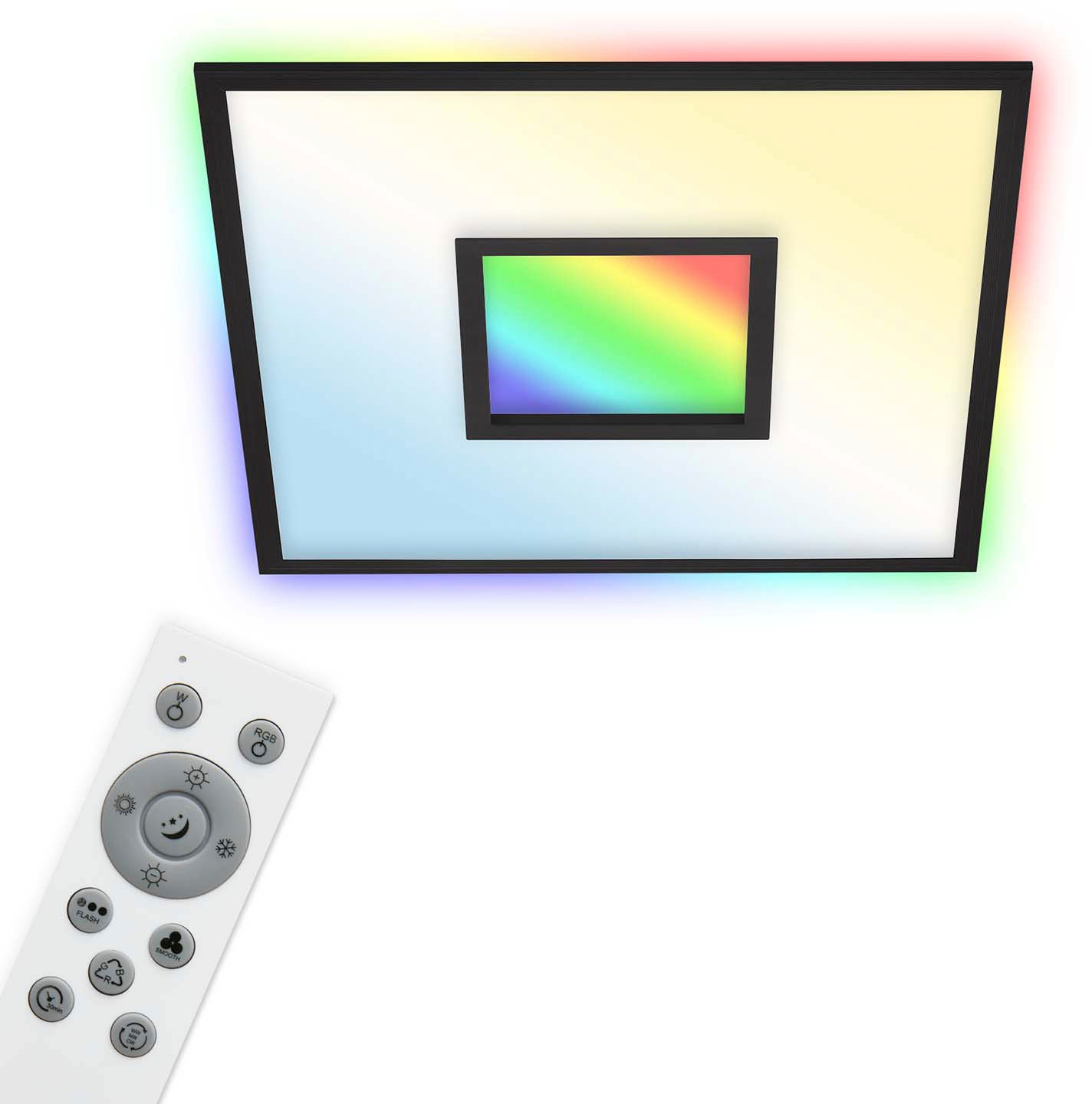 Telefunken LED Panel »319505TF CENTERBACK«, Leuchtmittel LED-Board | LED fest integriert, schwarz, RGB, CCT, dimmbar, Fernbedienung, Timer- und Memoryfunktion
