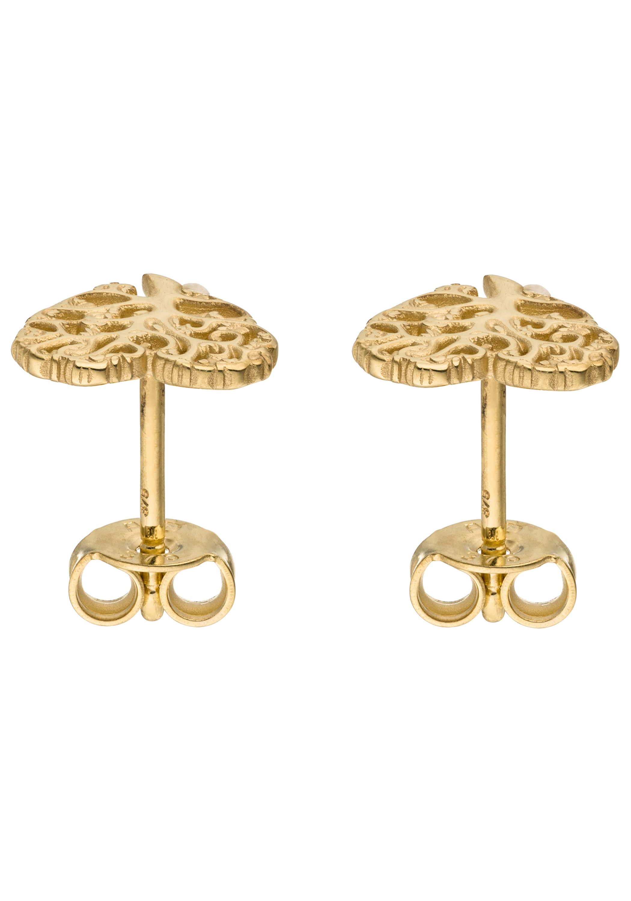 JOBO Paar Ohrstecker »Herzförmiger Lebensbaum« 375 Gold 8 mm