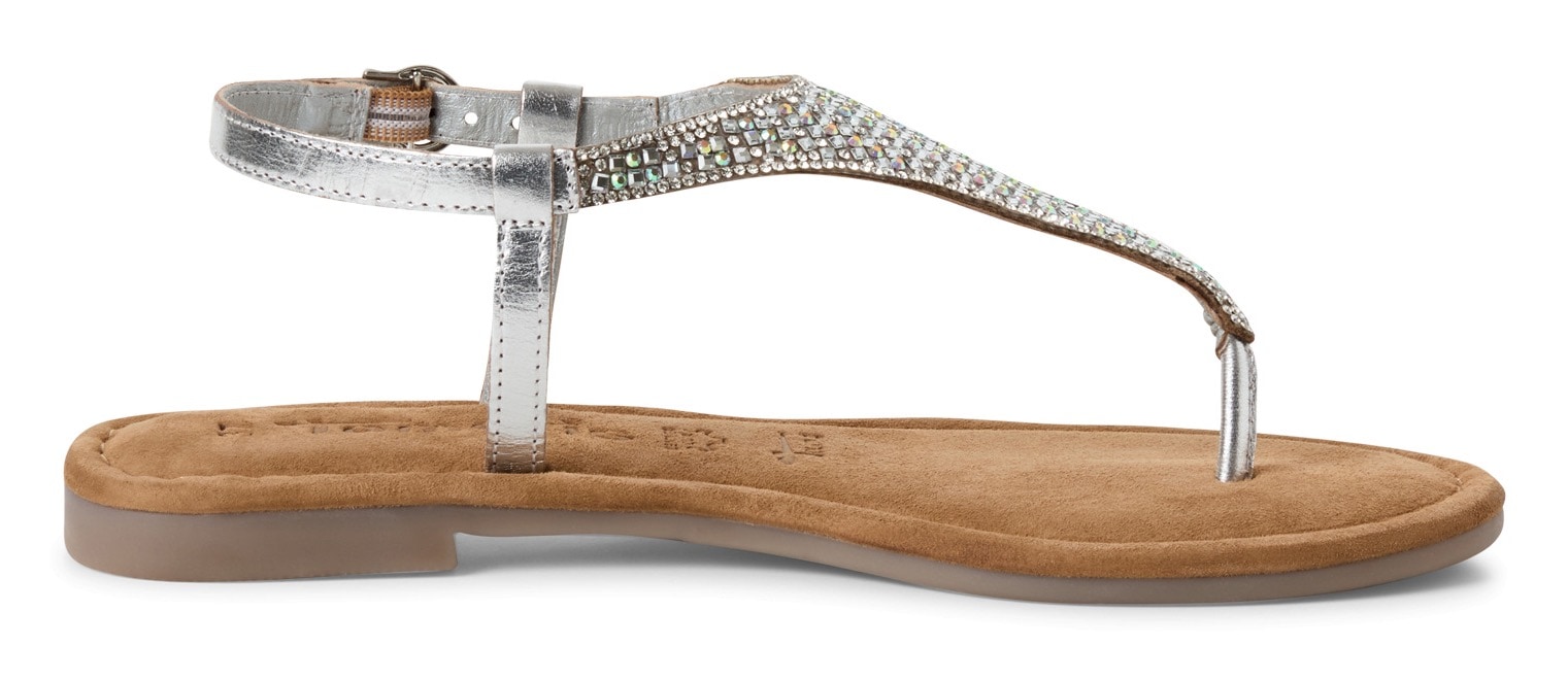 Tamaris Riemchensandale, Sandalette, Sommerschuh, Festtagsschuh, funkelnde Strasssteinchen