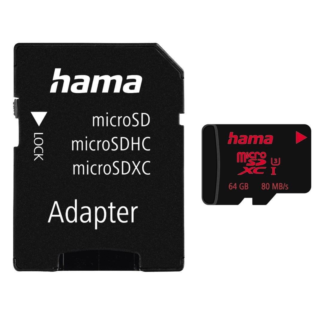 Speicherkarte »microSDXC 64GB UHS Speed Class 3 UHS-I 80MB/s + Adapter/Mobile«, (UHS...