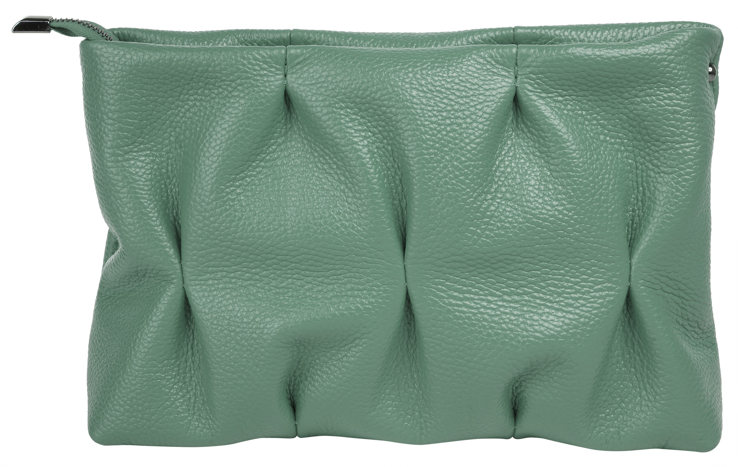 Umhängetasche CLUTY, Damen, Gr. B/H/T: 24cm x 20cm x 5cm onesize, grün, Leder, leicht glänzend, unifarben, Taschen Umhängetasche, echt Leder, Made in Italy 3