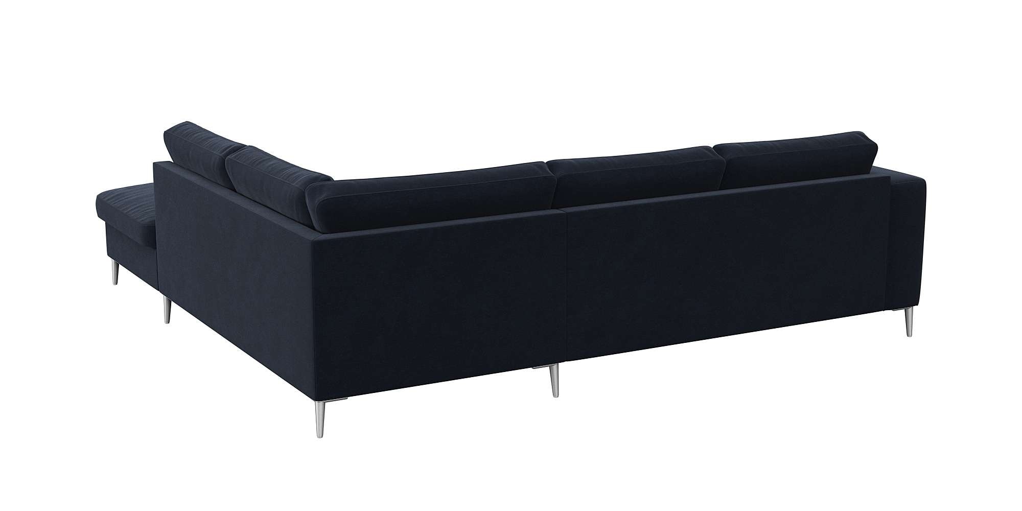 FLEXLUX Ecksofa »Fiore, L-Form«, breite Armlehnen, Füße alufarben, B/T 241/225 cm, Kaltschaum im Sitz