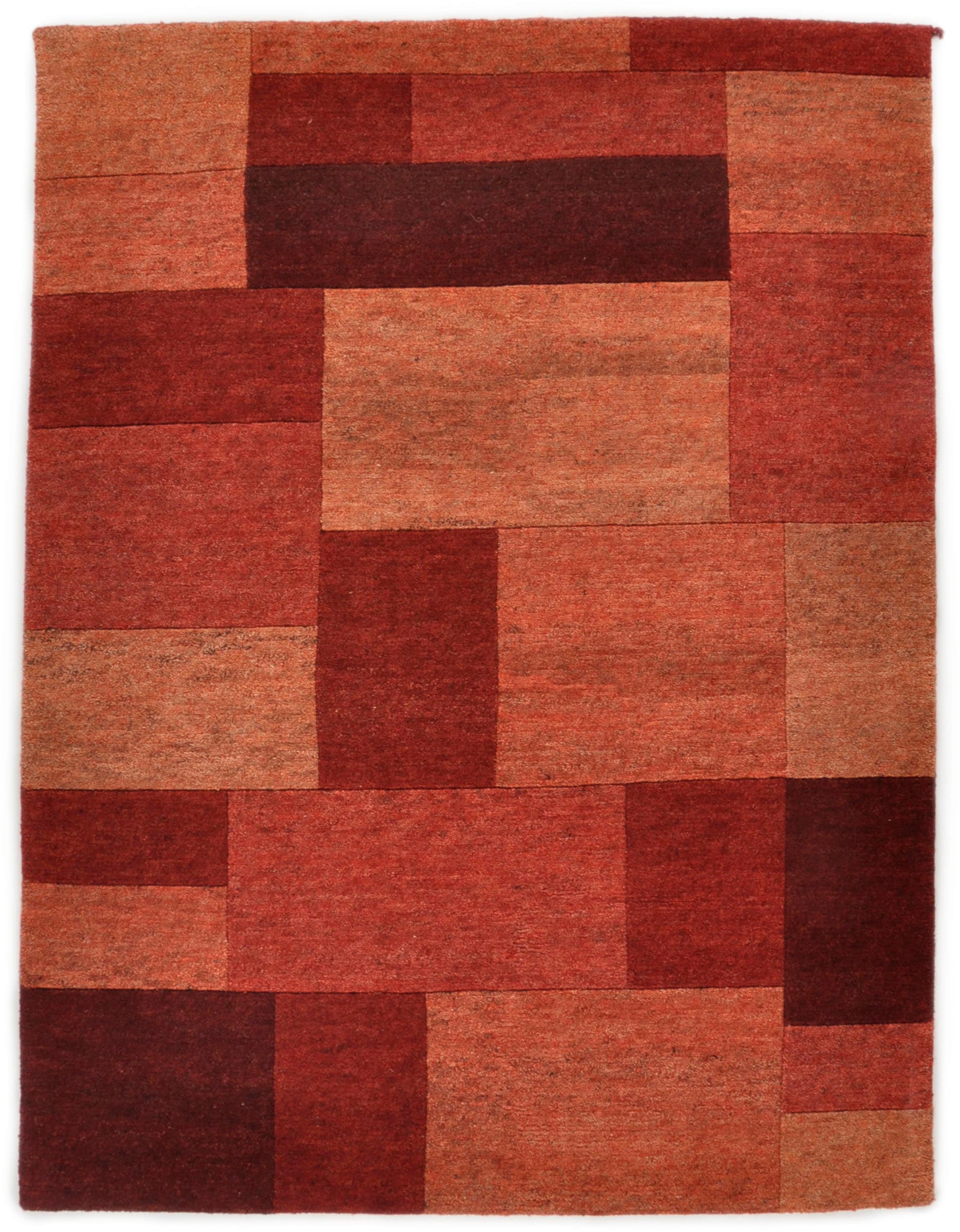 THEKO Wollteppich »Dalas - 7709«, rechteckig, 18 mm Höhe, reine Wolle, handgeknüpft, Patchwork Design