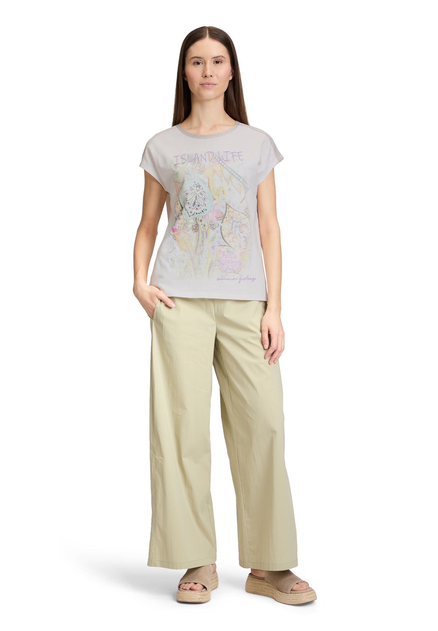 Cartoon Kurzarmshirt »Cartoon Rundhals-Shirt mit Placement«, (1 tlg.), Aufgesteppte Bänder