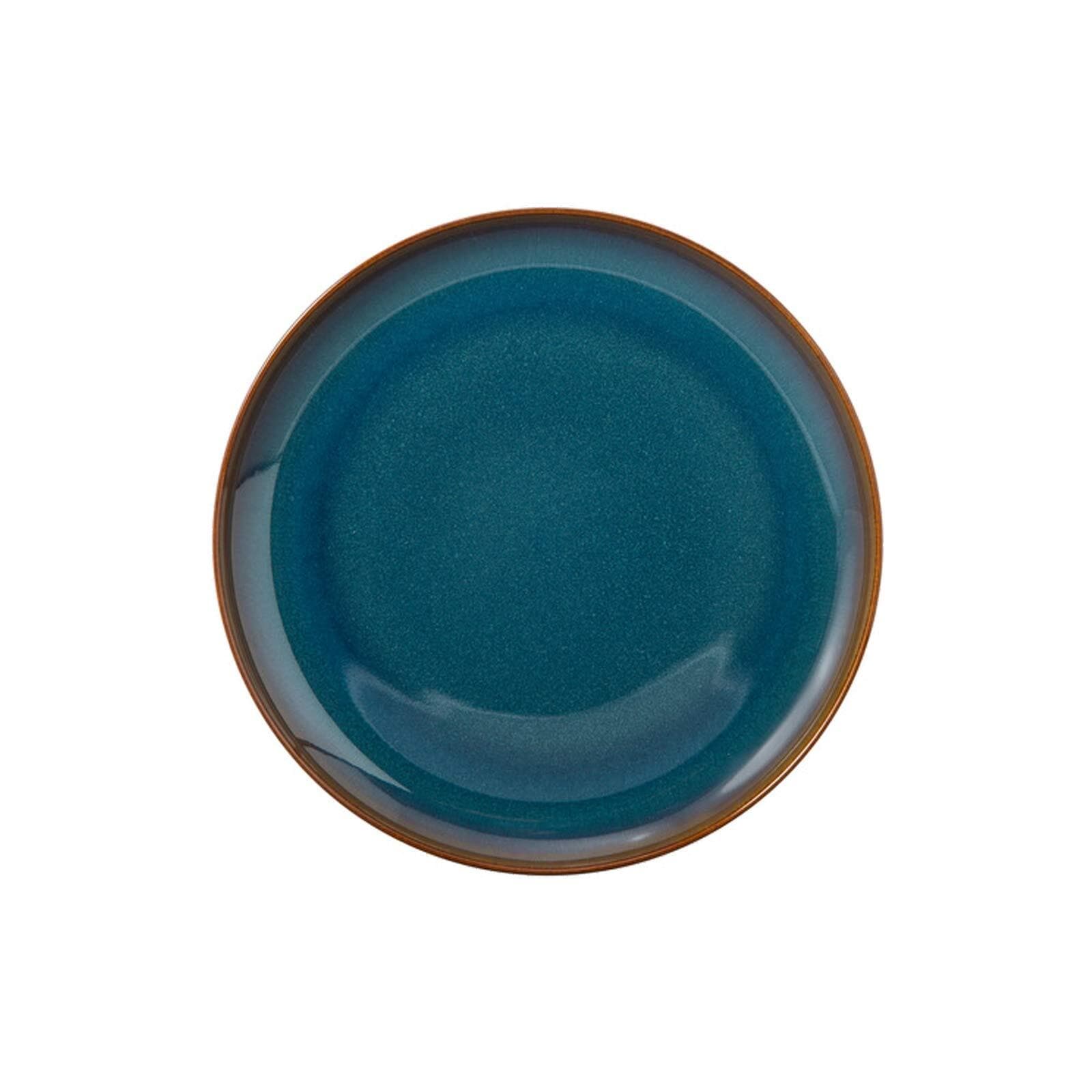 like. by Villeroy & Boch Geschirr-Set »Tafel-Set Crafted Denim 4er Set dunkelblau« Spülmaschinenfest, Mikrowellensicher