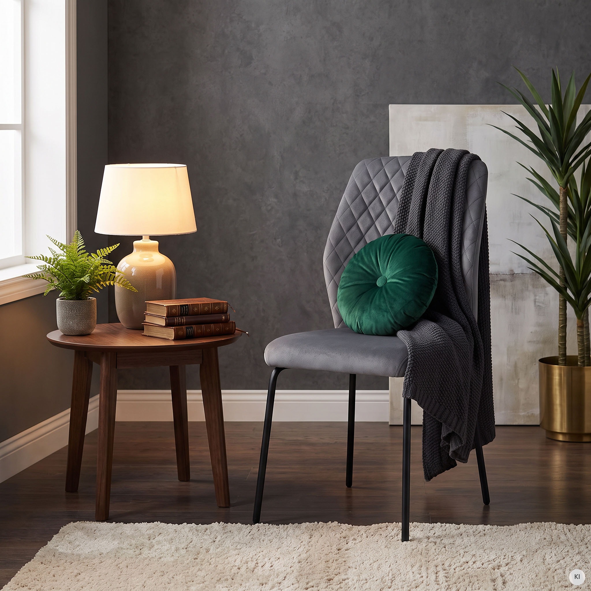 SalesFever 4-Fußstuhl »Esszimmerstuhl mit elegantem Stil« (Set) 2 Stk.2er Set mit eleganter Wabensteppung im Rücken