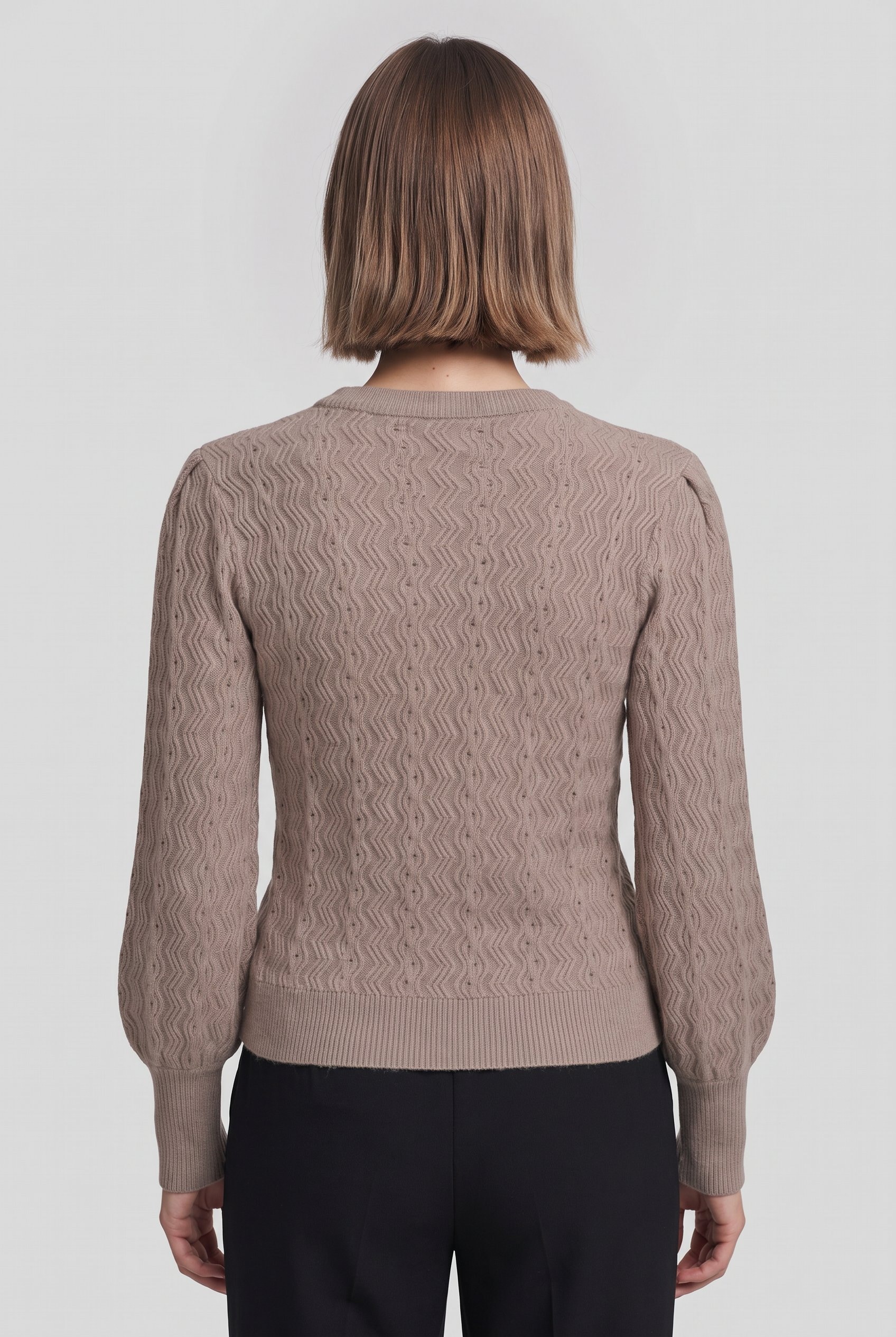 ONLY Rundhalspullover »ONLKATIA LS STRUC PUFF ONECK CC KNT« Materialmix, regular fit