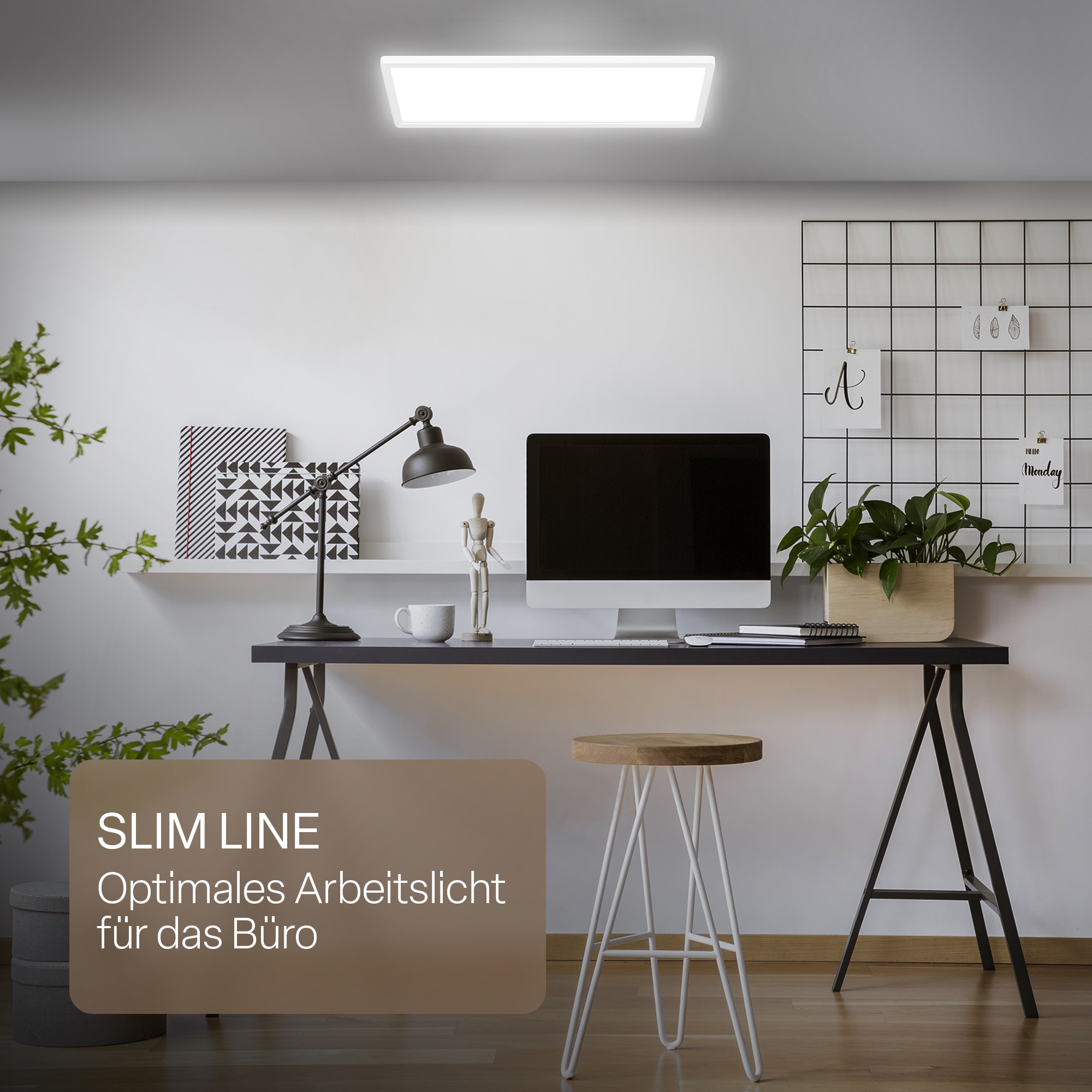 B.K.Licht LED Panel »SHALLOW« LED-Board 1 Stk. Neutralweiß 58x20x3 cm, Badlampe, Badezimmer, Küche, Wohnzimmer