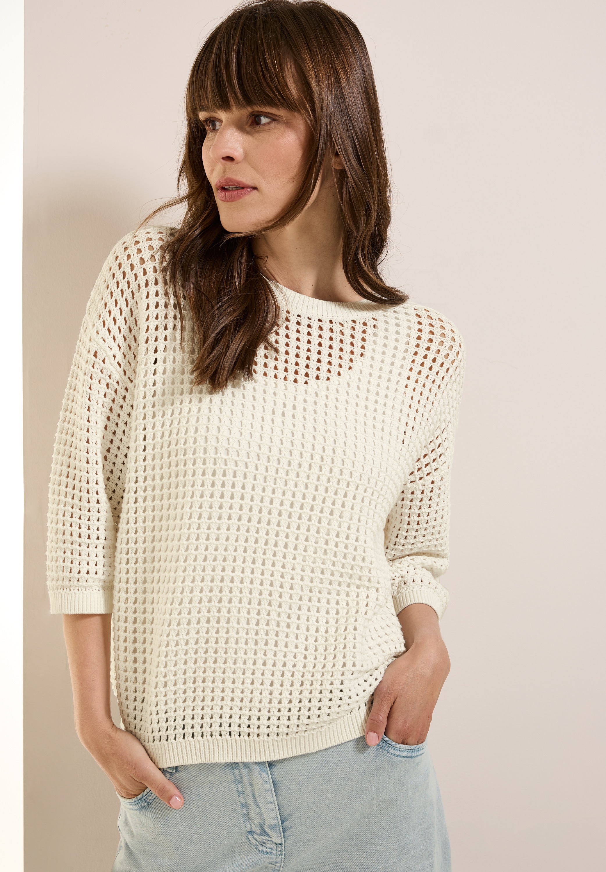 Cecil Strickpullover, in Häkel-Optik