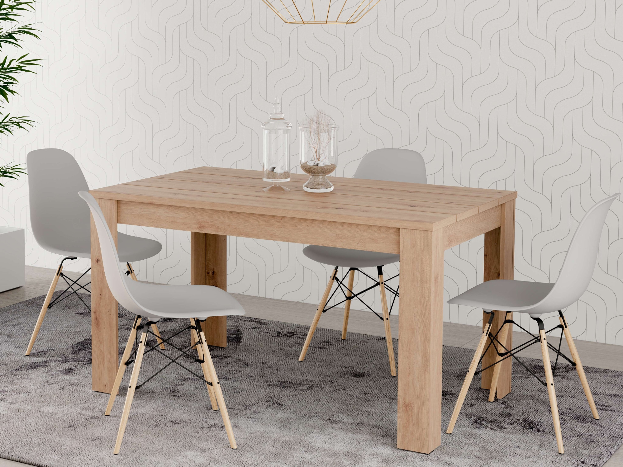 Home affaire Esstisch »Spoleto, Esstisch, Küchentisch, Speisetisch, Familientisch« Charakterstarke 4-Lamellen-Platte, 4 Farben, 2 Größen – top modern