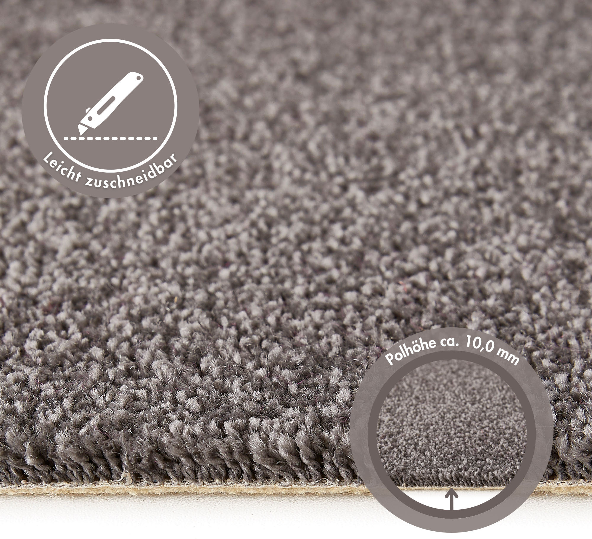 Thumbnail - Andiamo Teppichboden "Sophie, Frisee-Velours, Made in Netherlands", rechteckig, 4,5 mm Höhe, Uni Farben, Breite 400 cm o...