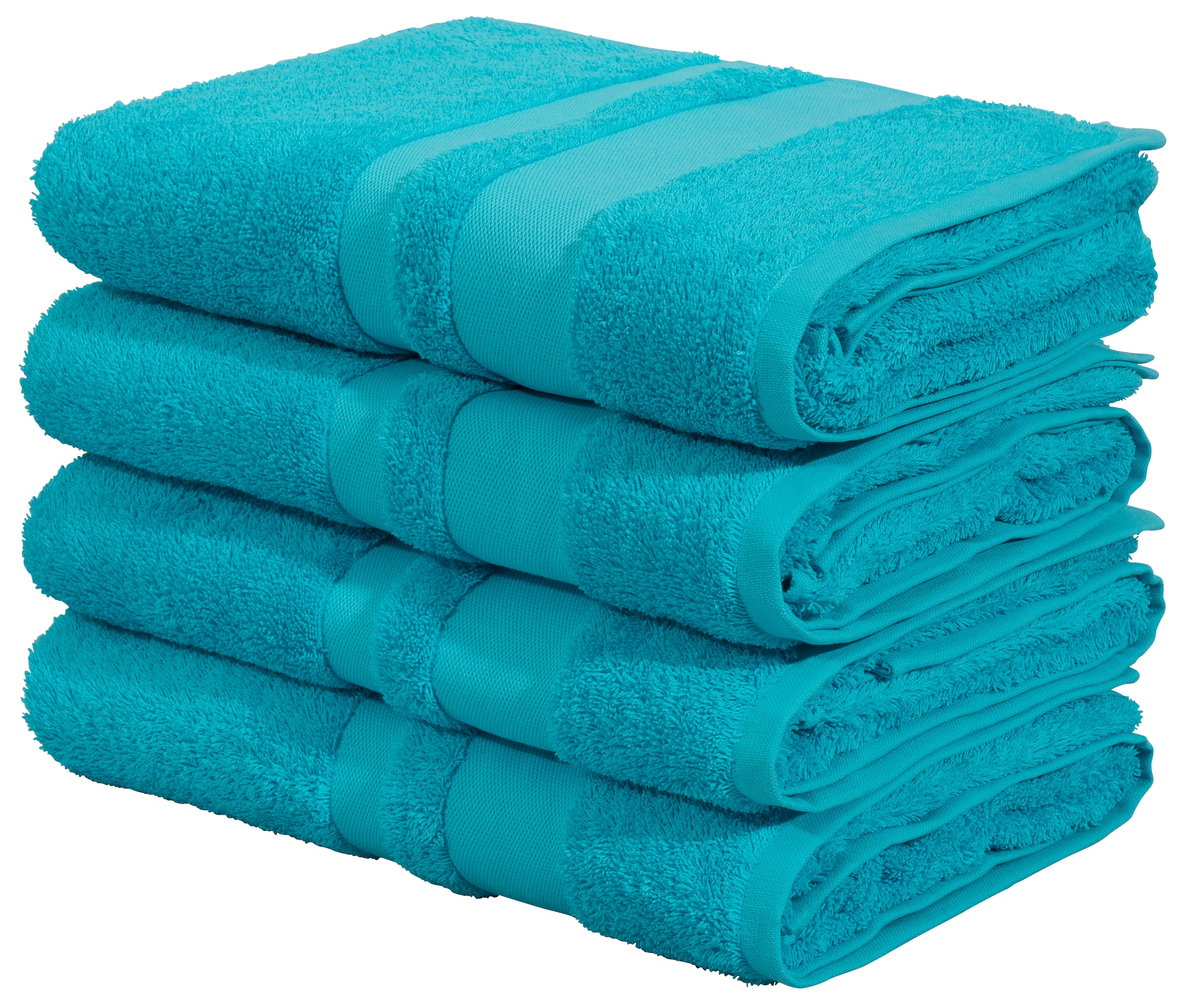 OTTO home Duschtücher "Vanessa, 4 Duschtücher, 70x140cm, in Standard- und Premium-Qualität" Handtücher mit Bordüre, 100% Baumwolle, einfarbig, weich