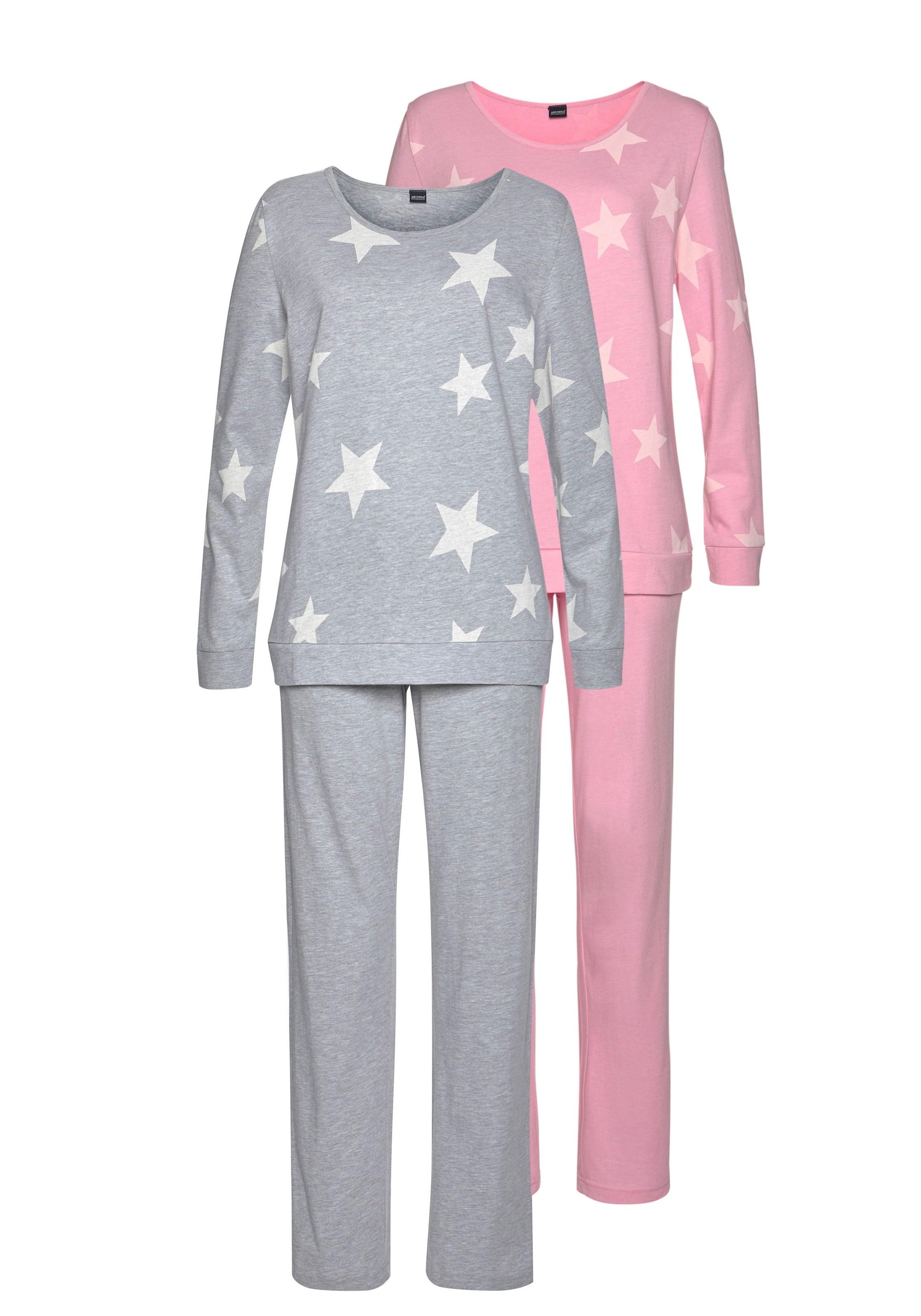Arizona Pyjama 2er Pack, 4 tlg. in melierter Optik günstig online kaufen