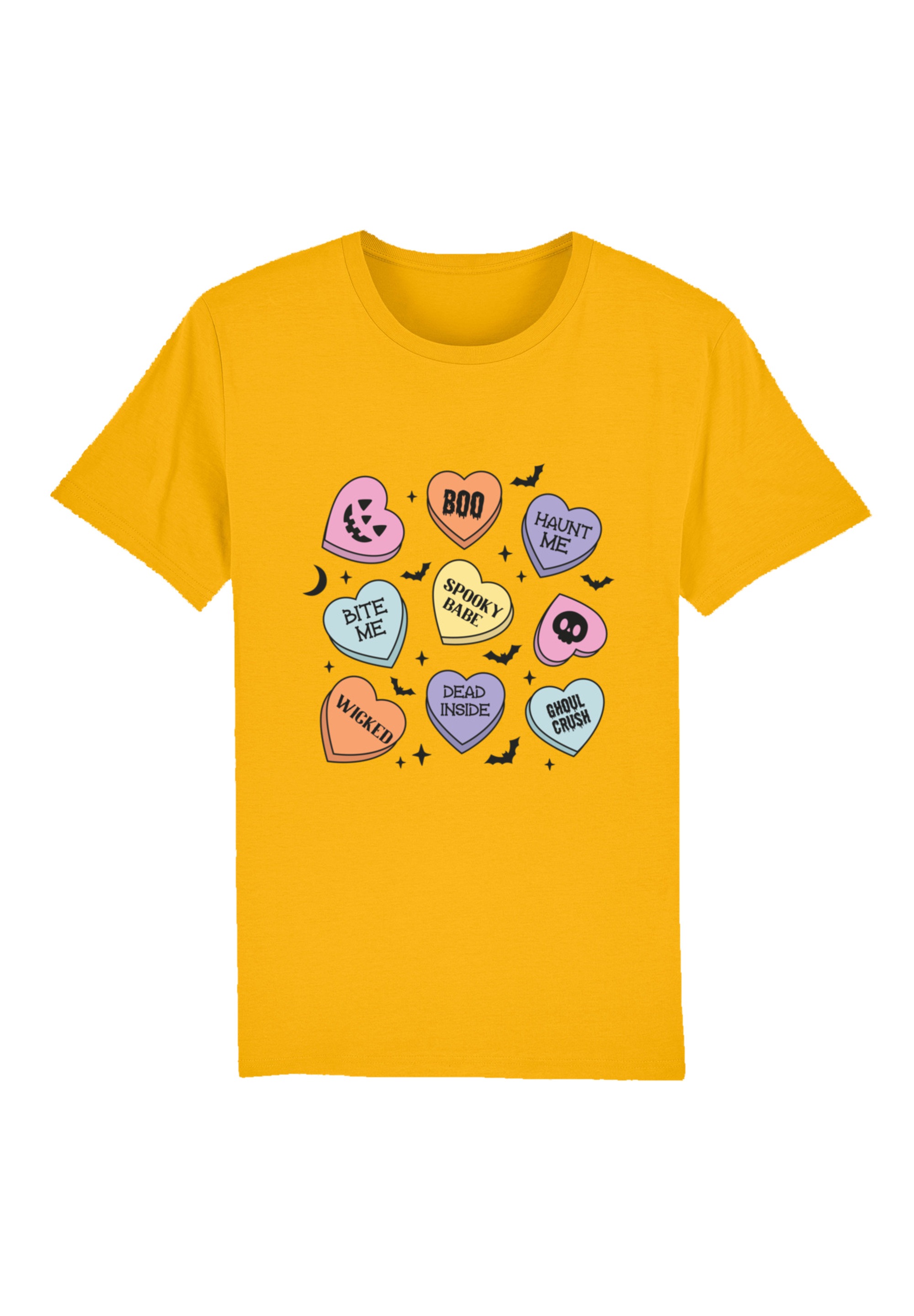 F4NT4STIC T-Shirt "Retro Halloween Heart Candy Bats", Premium Qualität, Uni günstig online kaufen