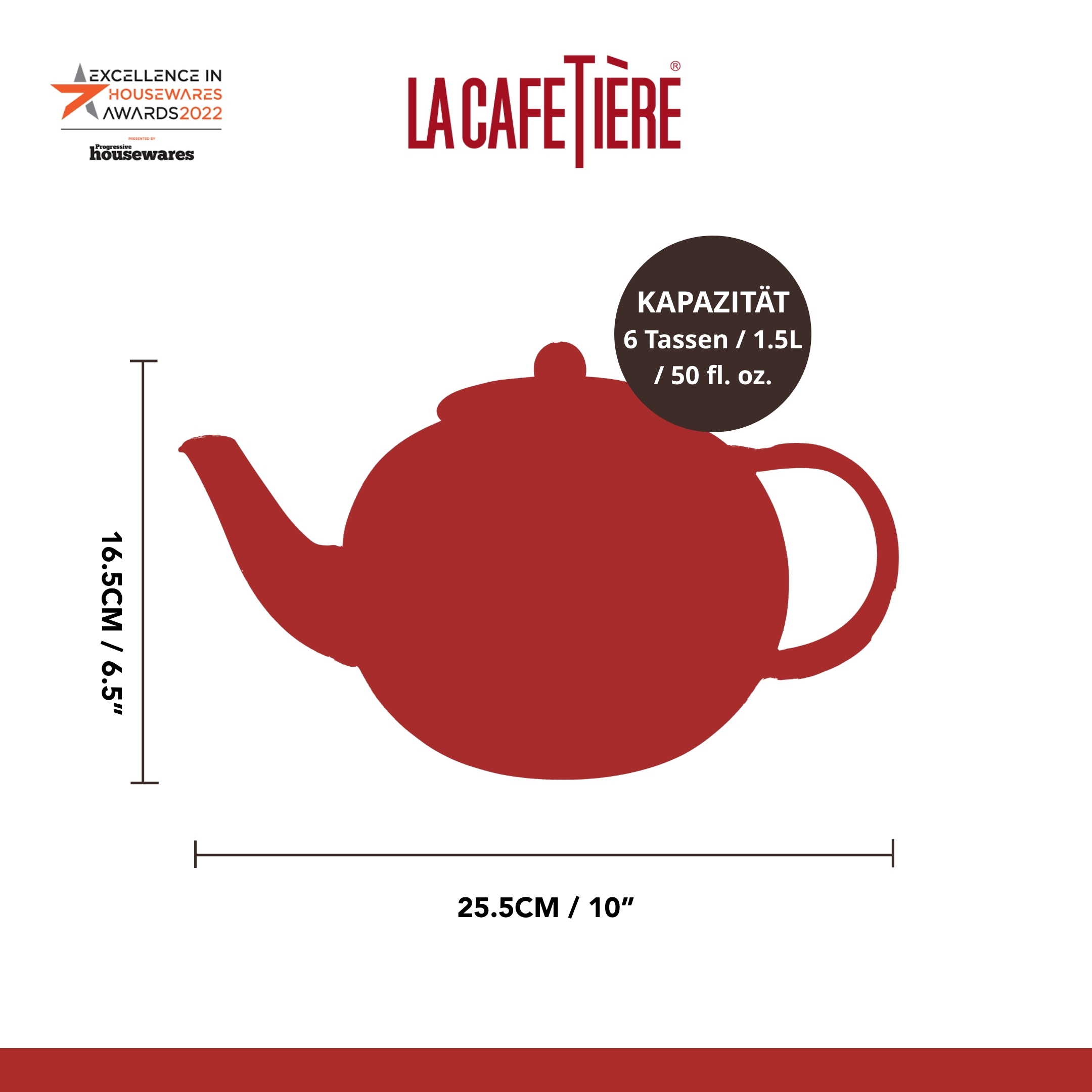 La Cafetière Teekanne »La Cafetière Le Teapot«, 1,5 l, (1 St.), aus Glas mit losem Blatt und Teesieb