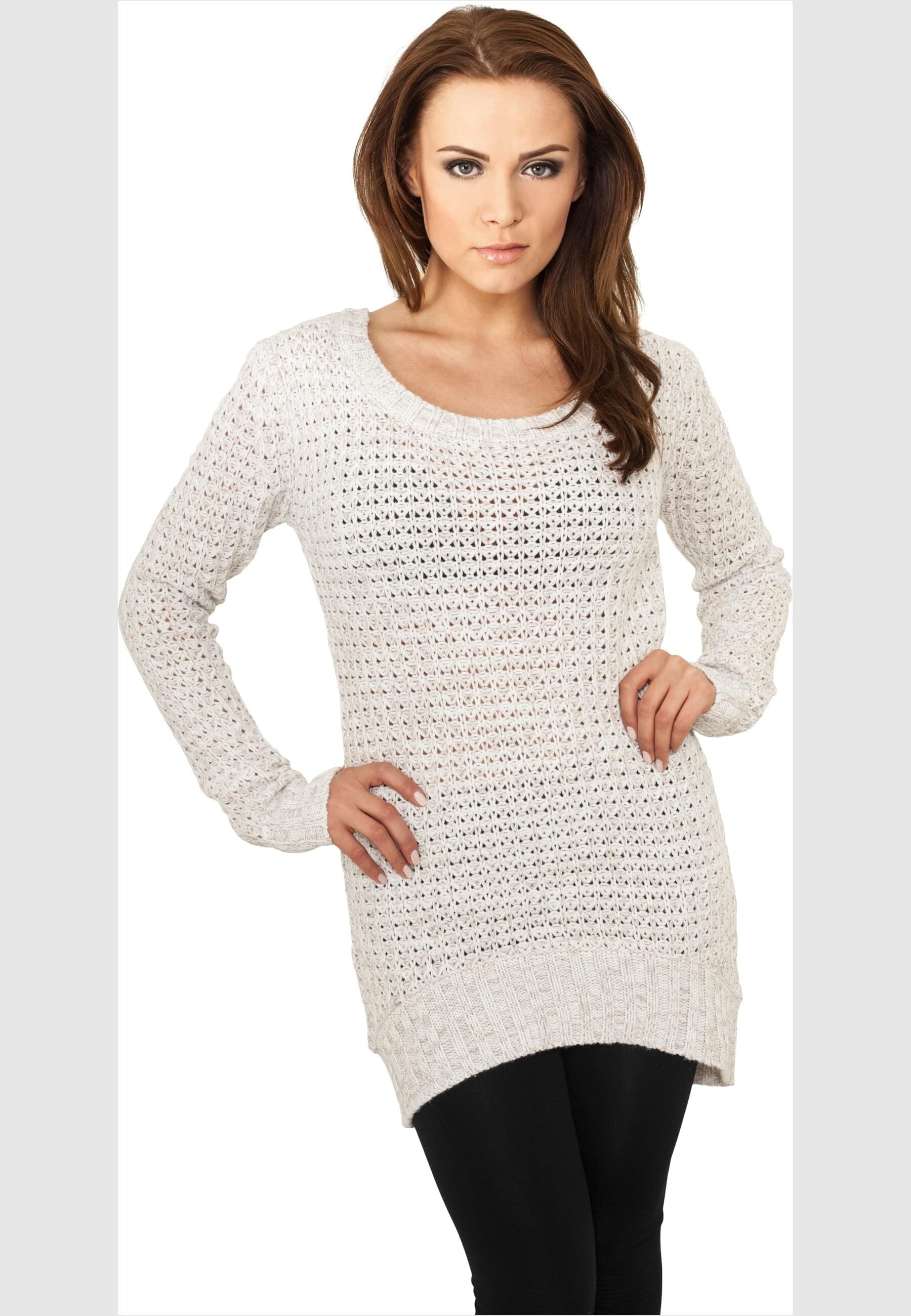 URBAN CLASSICS Rundhalspullover »Urban Classics Damen Ladies Long Wideneck Sweater«, (1 tlg.)