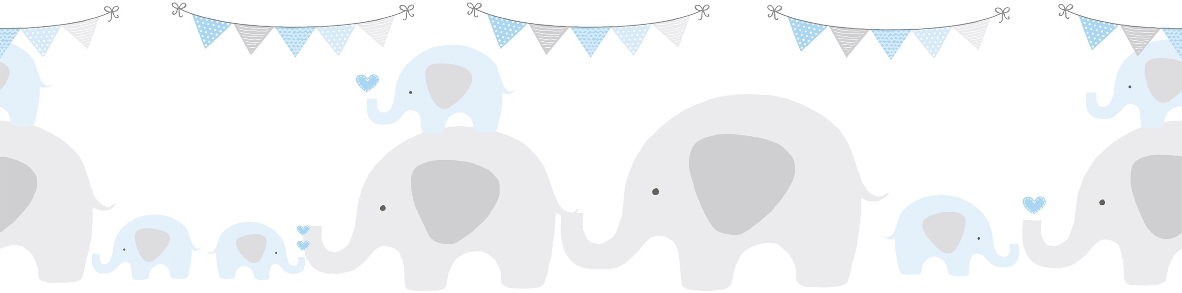 A.S. Création Bordüre "Elephant Party" Motiv abstrakt naturalistisch glatt Tapete Kinder Borte Wohnzimmer Schlafzimmer Küche Design Kinderzimmer