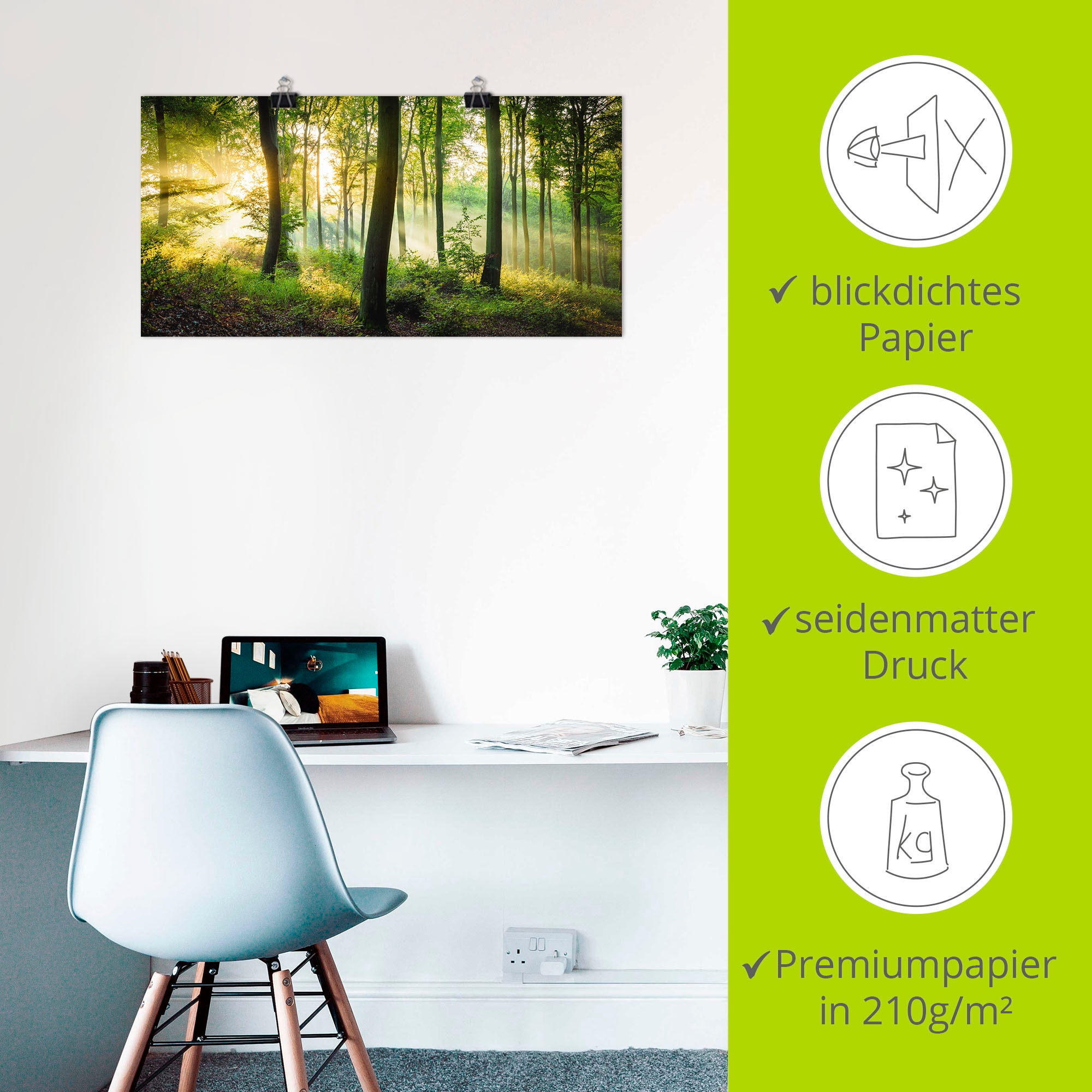 Artland Wandbild »Herbst im Wald II«, Waldbilder, (1 St.), als Alubild, Outdoorbild, Leinwandbild, Poster, Wandaufkleber