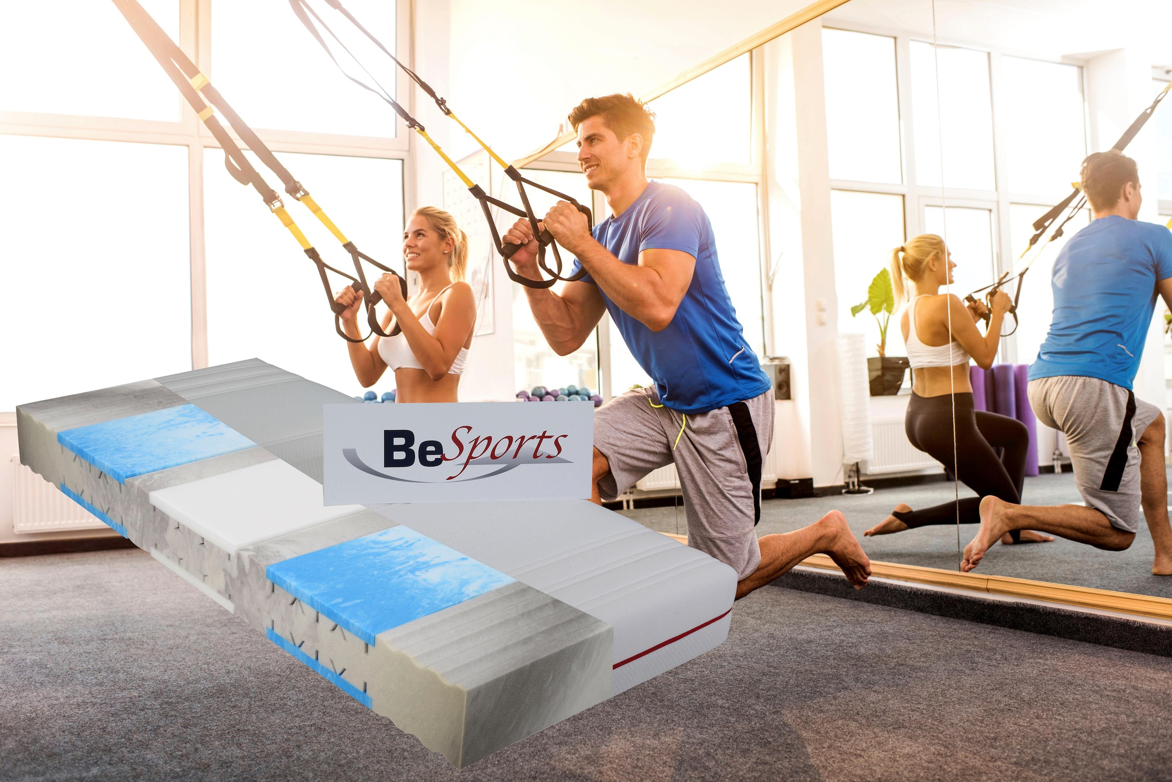 BeSports Komfortschaummatratze »HS Plus 2200«, 22 cm hoch, Raumgewicht: 35 kg/m³, (1 St.), Top für Rücken, Muskulatur und ihre Fitness