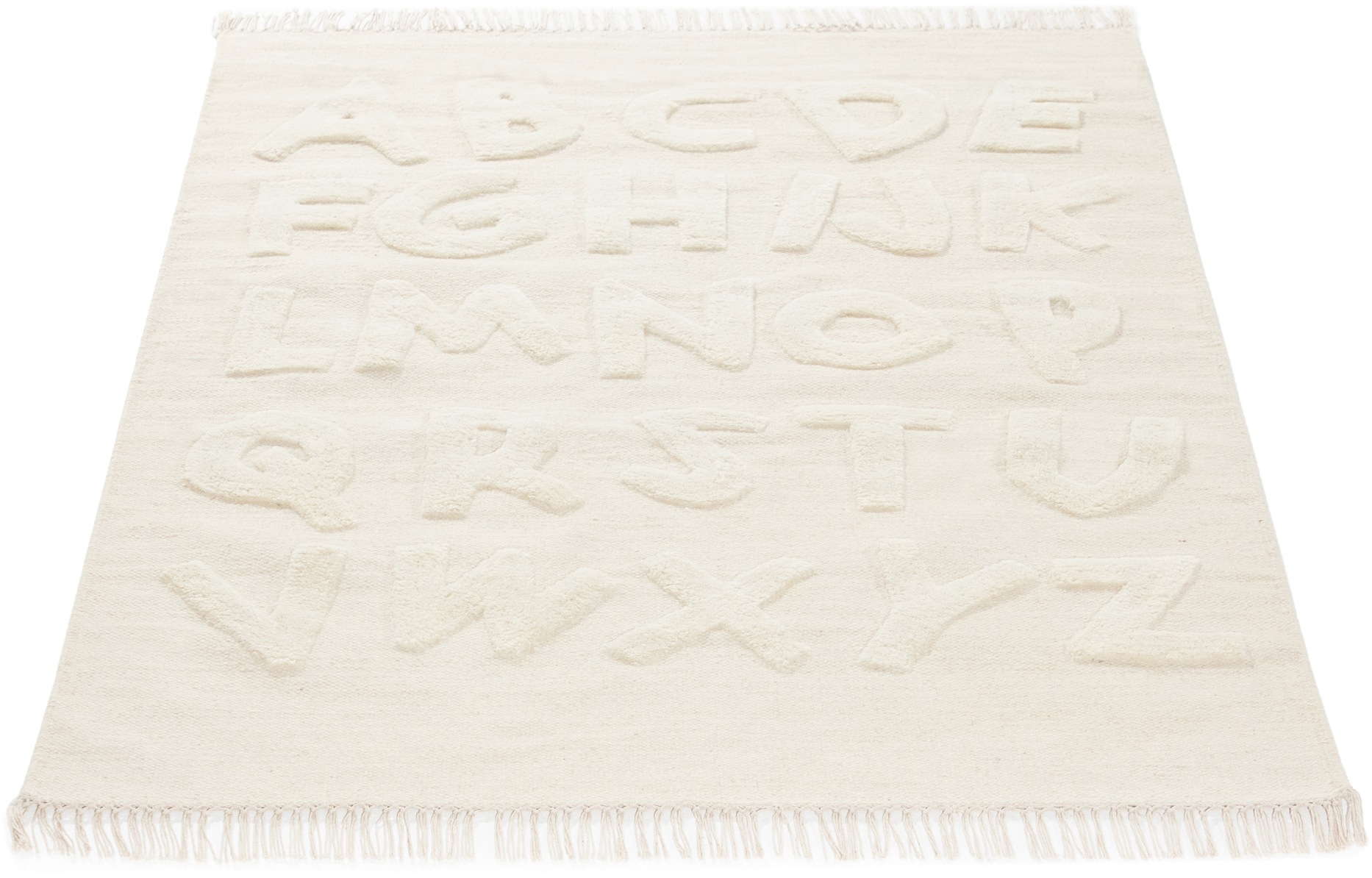 CARPETFINE ABC Alphabet Childrens Rug Cream 140x200cm