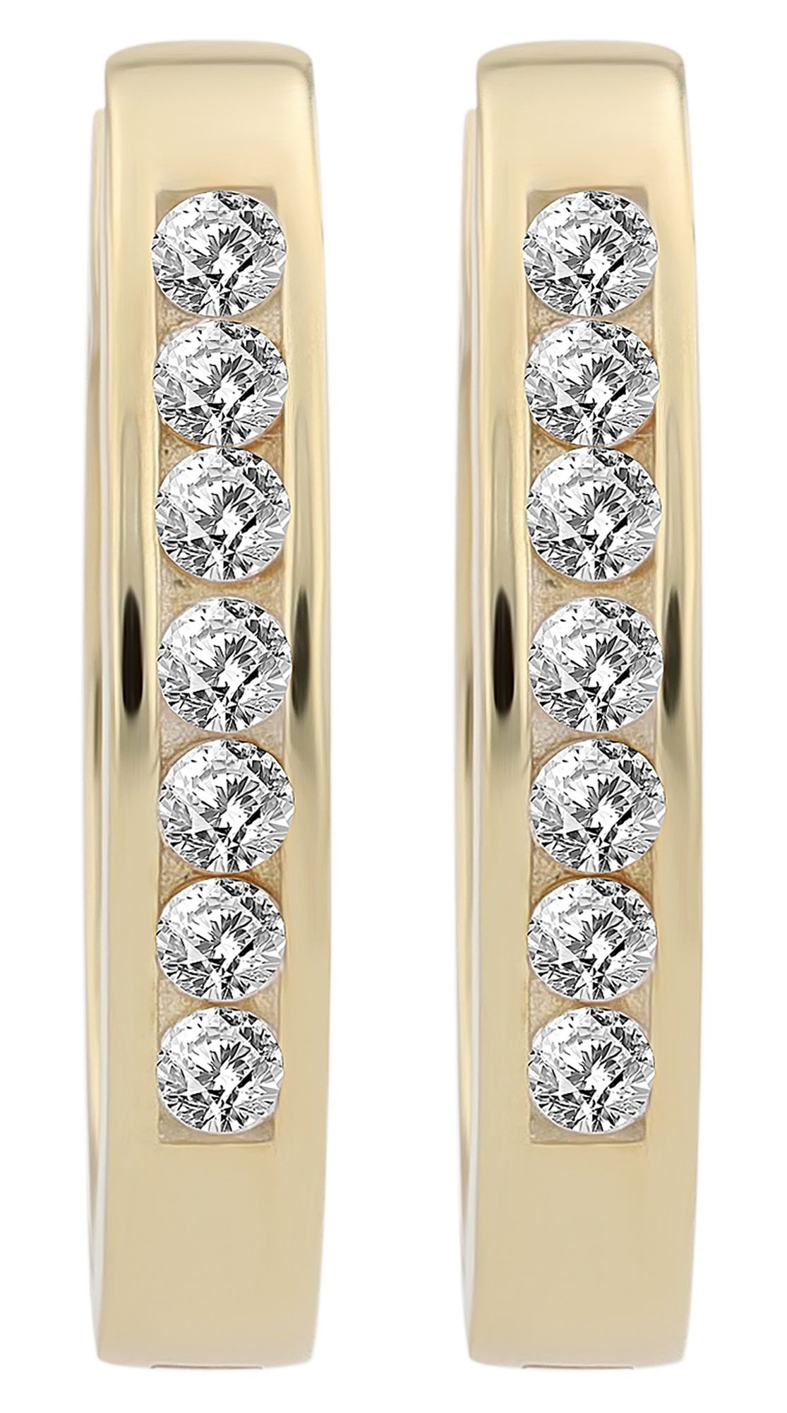 Adelia´s Klappcreolen »Damen Ohrringe – Klappcreole aus 925 Silber mit Zirkonia« Ideal zum Verschenken – schlicht und stilvoll