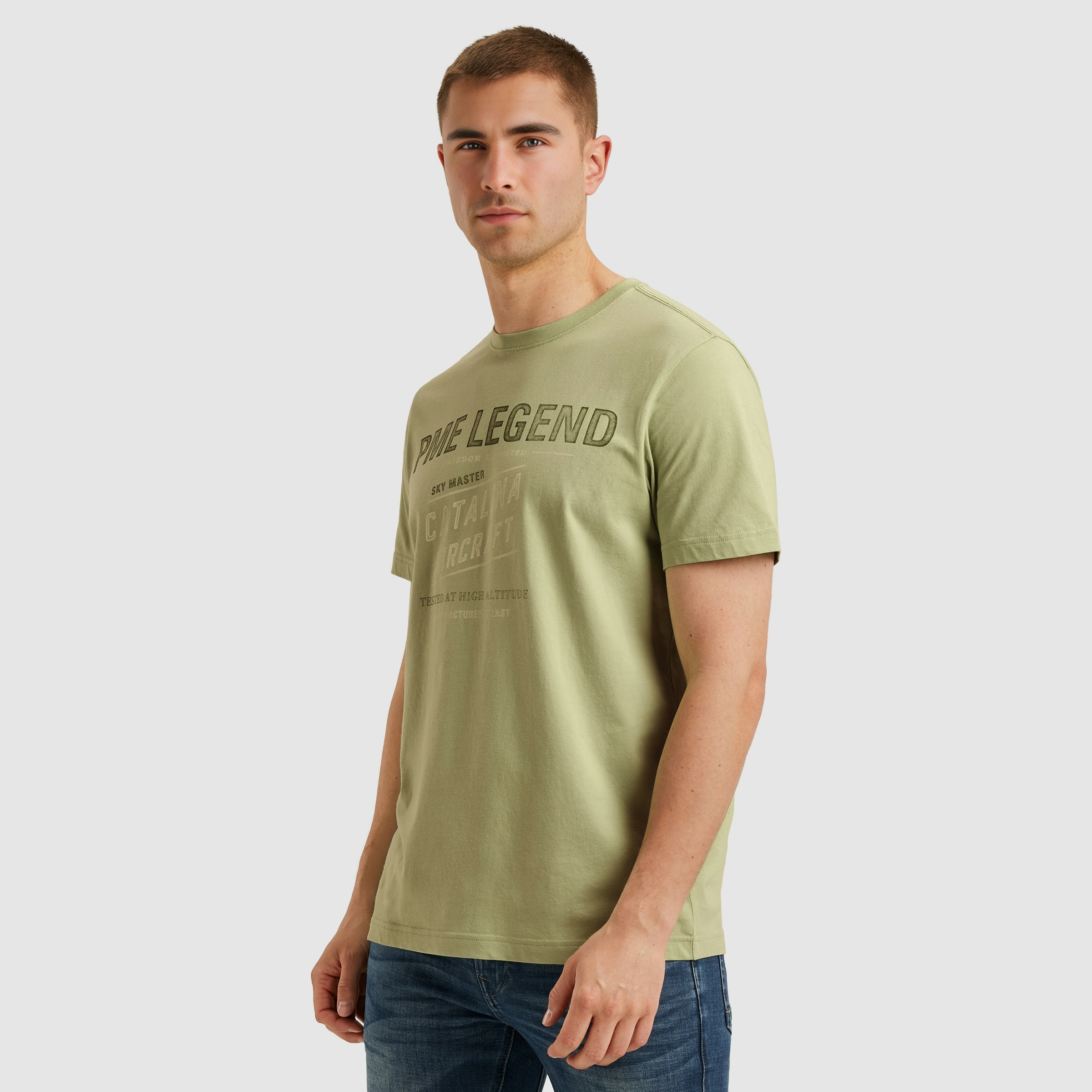 PME LEGEND T-Shirt "Short sleeve r-neck single jersey", mit Logo-Print günstig online kaufen