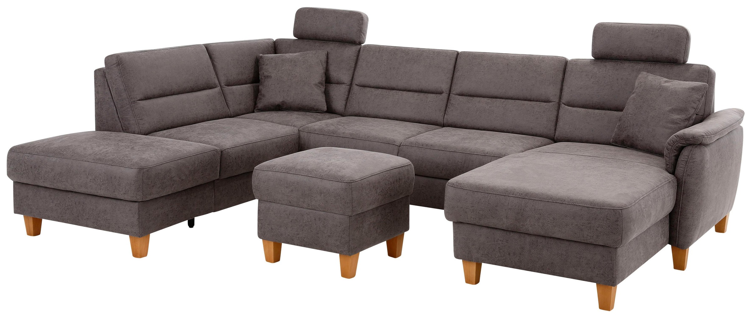 Home affaire Wohnlandschaft "Palmera U-Form, B: 308 cm" optional Bettfunkti günstig online kaufen