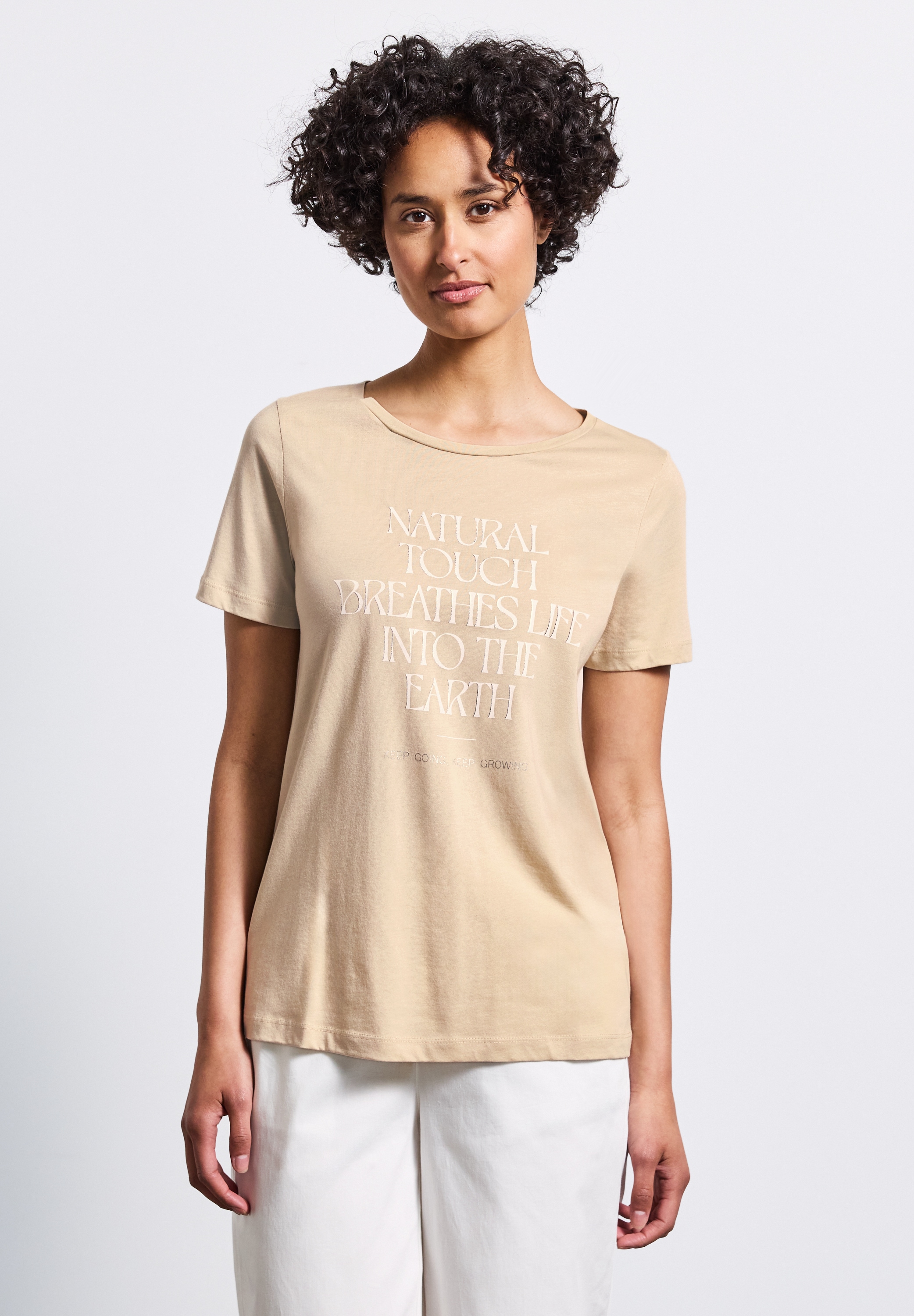 STREET ONE T-Shirt, mit Materialmix günstig online kaufen