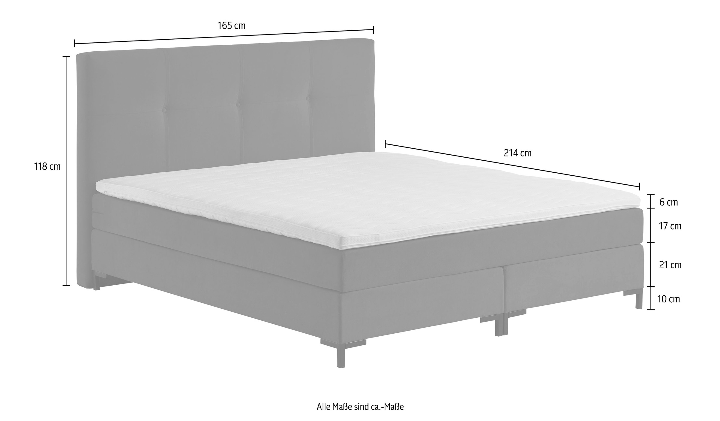 ATLANTIC home collection Boxspringbett »Romy«, Taschen-Federkernmatratze, inkl. Topper