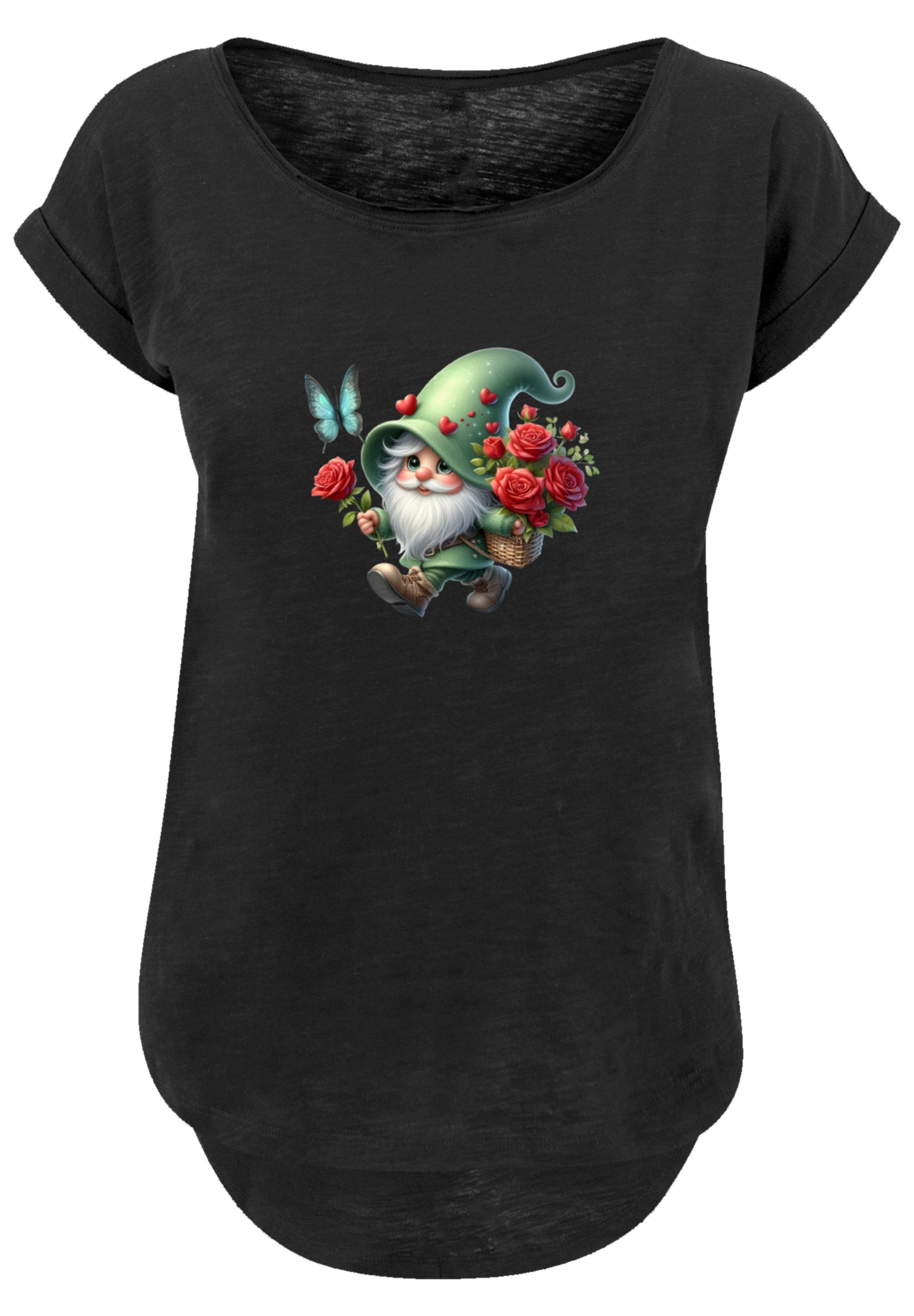F4NT4STIC T-Shirt »Gnom Frühling Blumen Schmetterling«, Premium Qualität