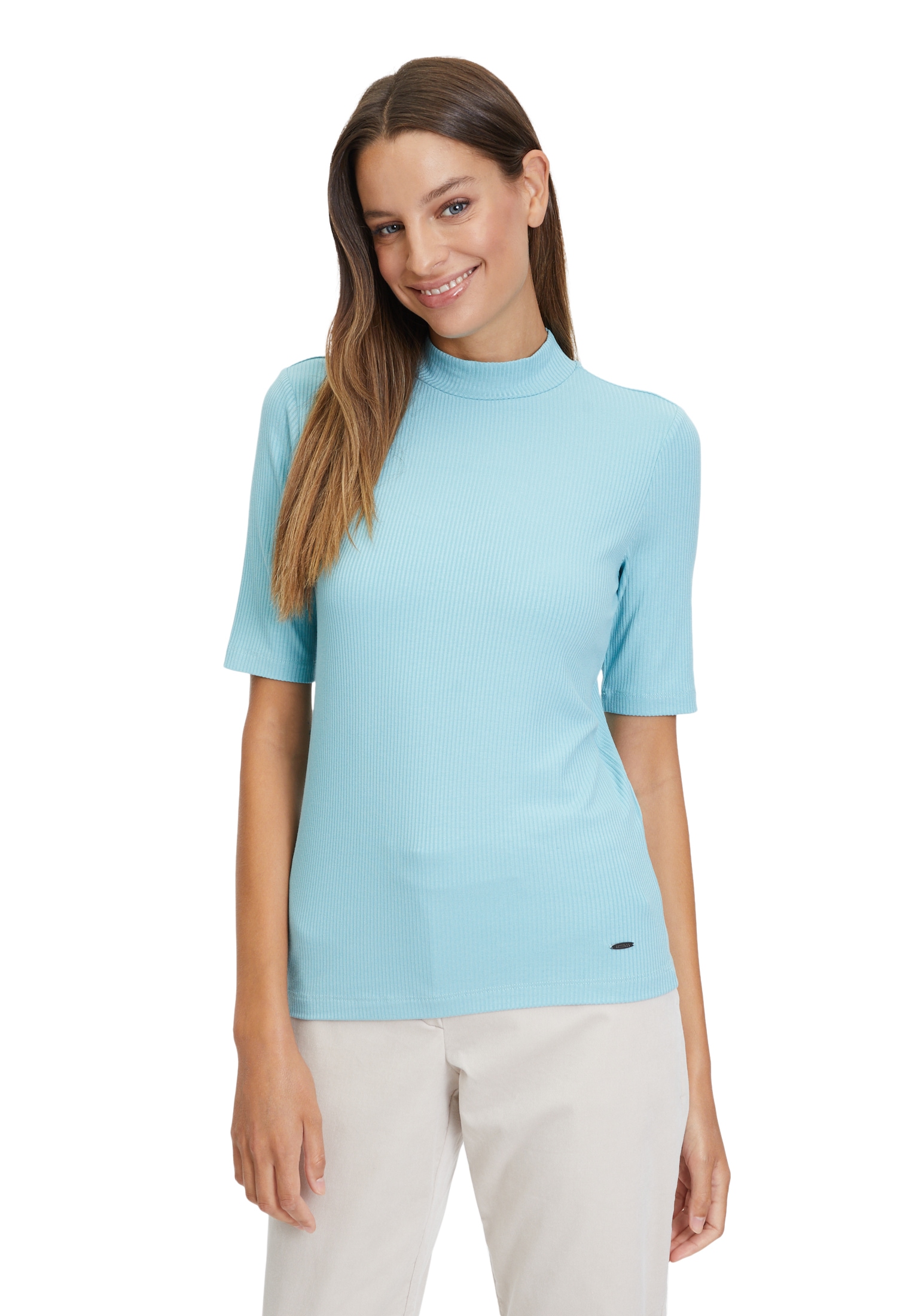 Kurzarmshirt »Betty & Co Basic Shirt mit Stehkragen«, Form