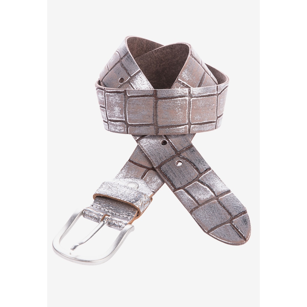 Damenmode Accessoires Cipo & Baxx Ledergürtel, mit Metallic-Effekt braun