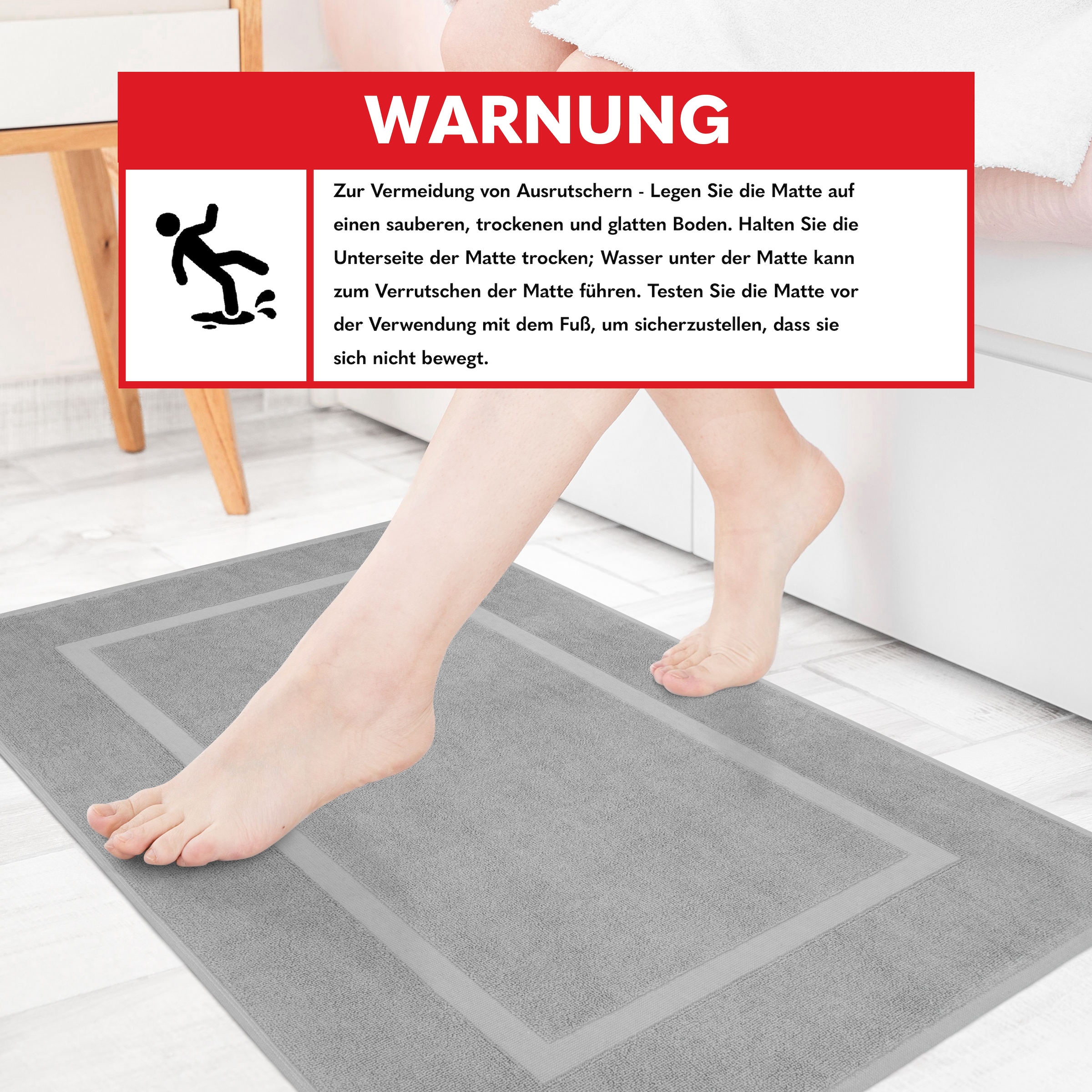 HAMMETEX Badematte »Hotelmatte, Duschvorleger«, rutschhemmend beschichtet, beidseitig nutzbar, 2-teiliges Set, einfarbig, 100% Baumwolle