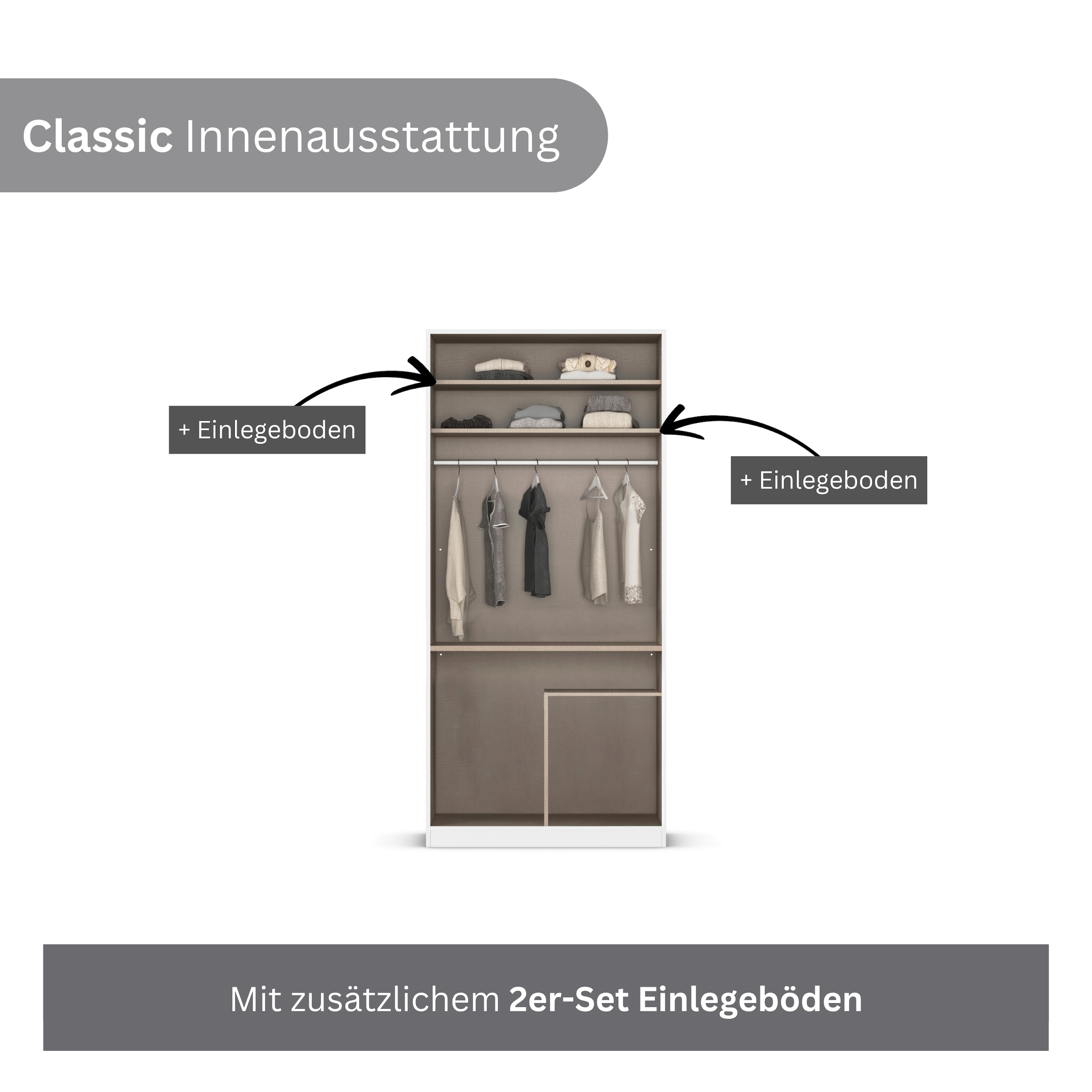 rauch Kleiderschrank »Marlene«, (in 3 verschiedenen Ausstattungen BASIC/CLASSIC/PREMIUM), in 3 Breiten 91/136/181 cm im Landhaus-Stil MADE IN GERMANY