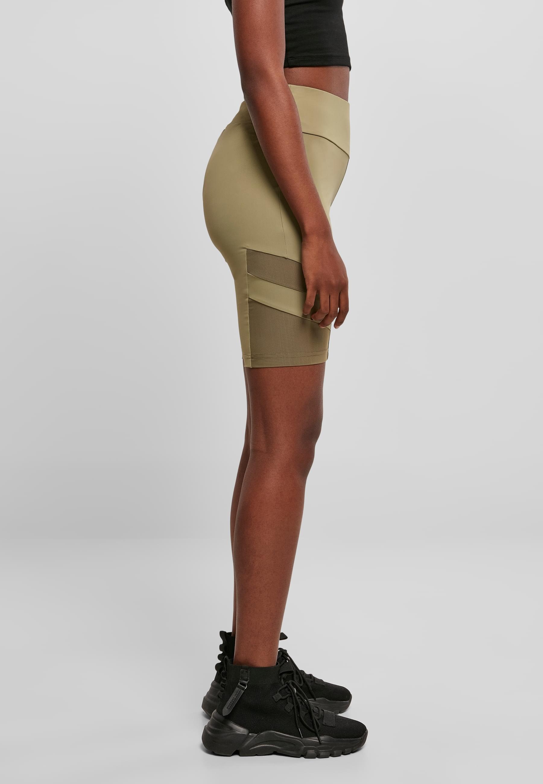 URBAN CLASSICS Stoffhose »Urban Classics Damen Ladies High Waist Tech Mesh Cycle Shorts«, (1 tlg.)
