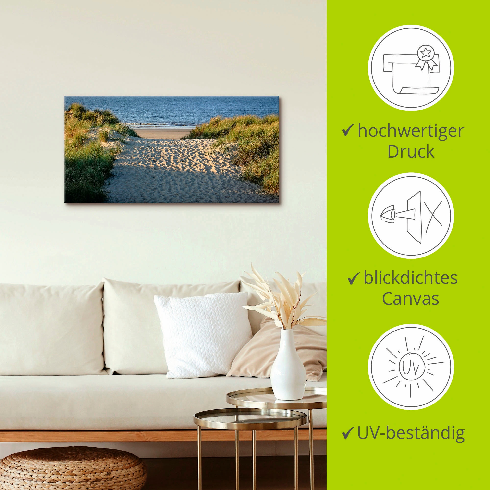 Artland Wandbild »Strandaufgang« Strand 1 Stk. tlg. als Alubild, Leinwandbild in verschied. Größen