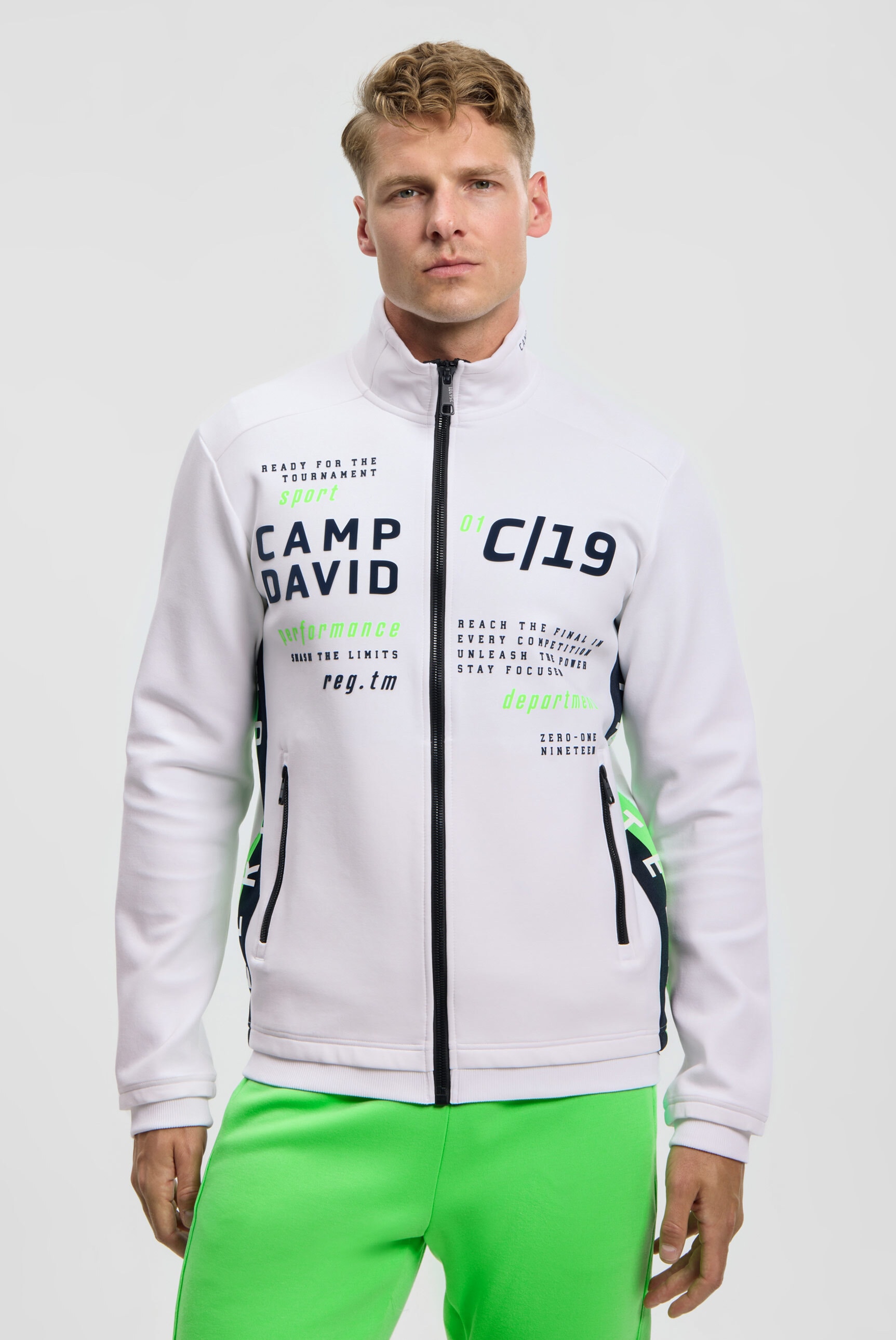 CAMP DAVID Sweatjacke mit Reißverschlusstaschen günstig online kaufen