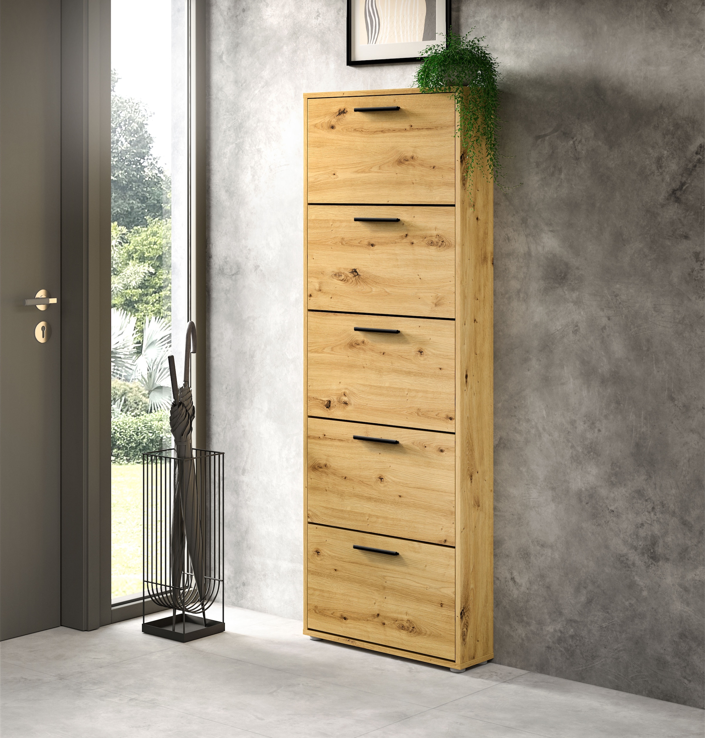HBZ Schuhkommode »Sam Schuhkipper, Schuhschrank BxHxT 59x169x17 cm« 1 Stk. tlg. mit 5 Klappen