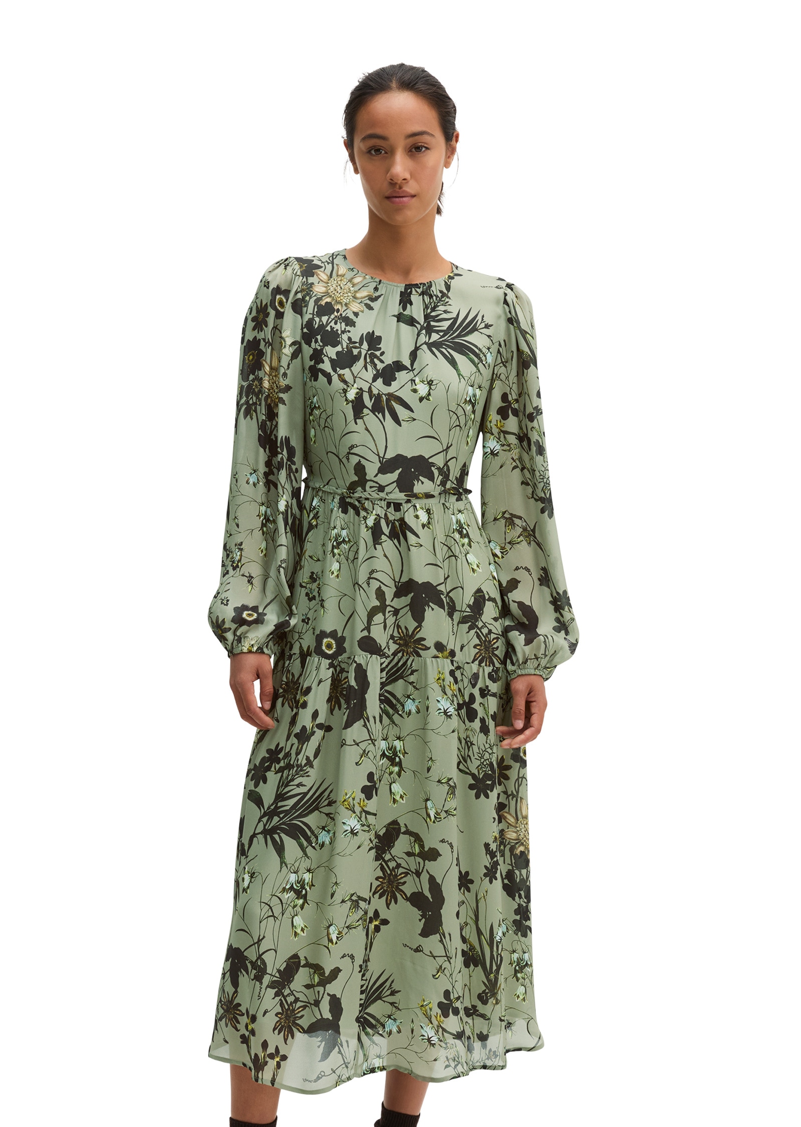 Marc OPolo Midikleid "aus fließendem Viskose-Crêpe"