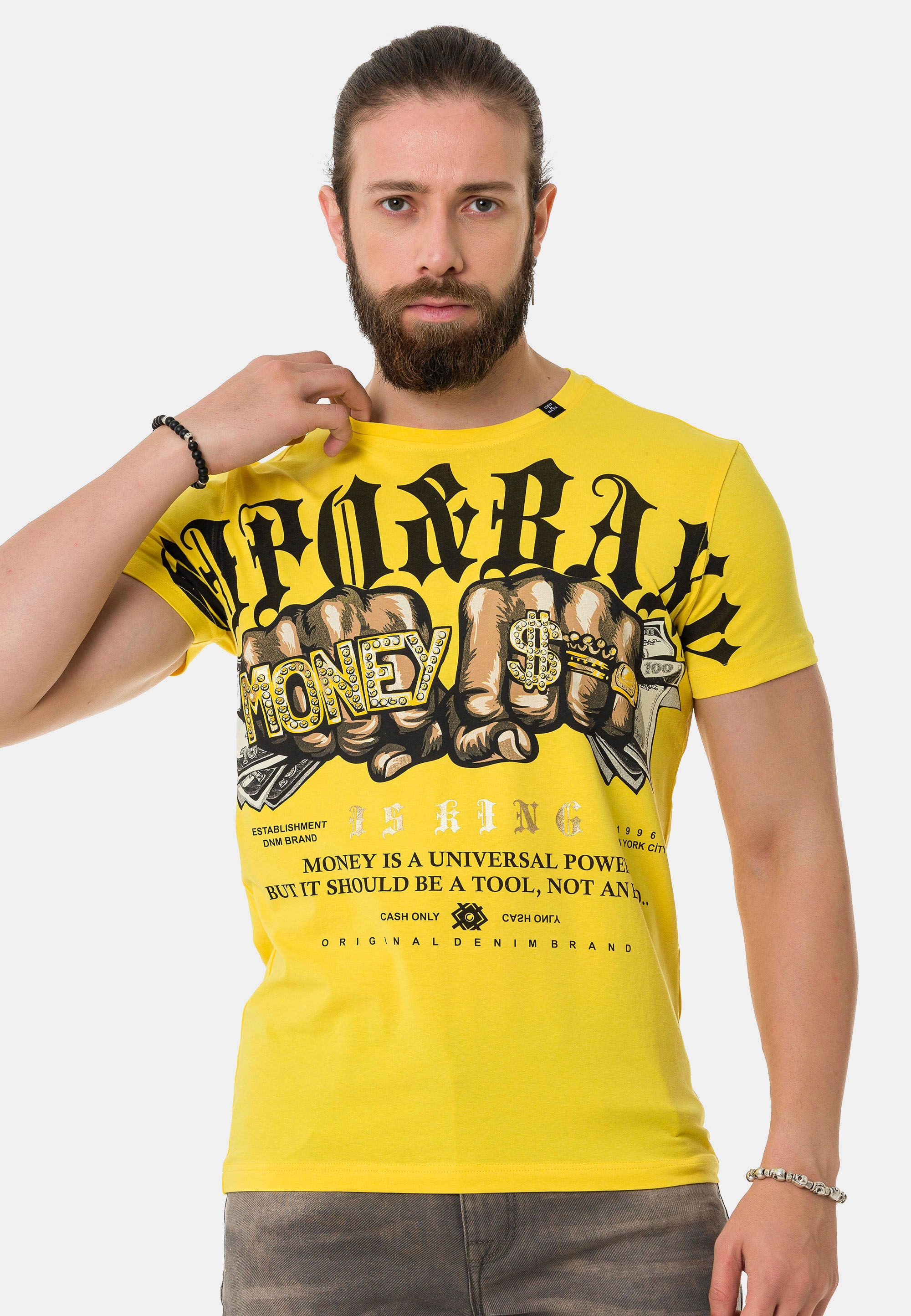 Cipo & Baxx T-Shirt »T-Shirt«, mit Rundhals-Ausschnitt