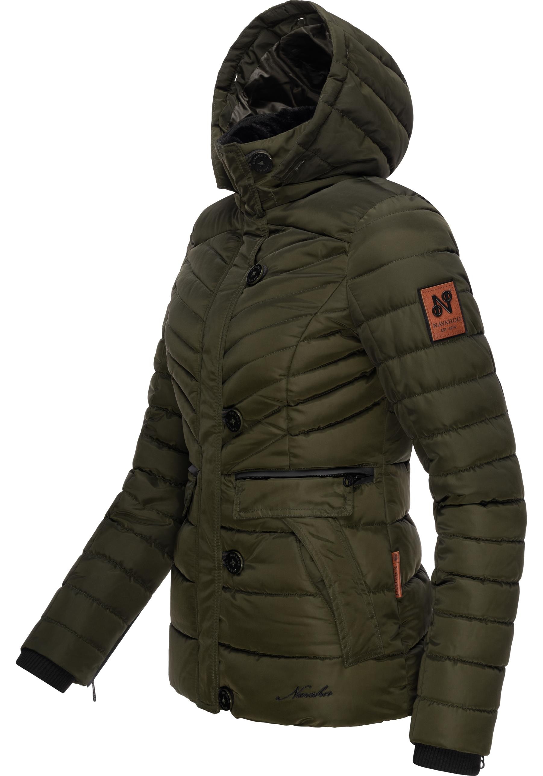 Navahoo Winterjacke »Wisteriaa«, mit Kapuze, Warm gefütterte Steppjacke mit Kunstfell-Kapuze