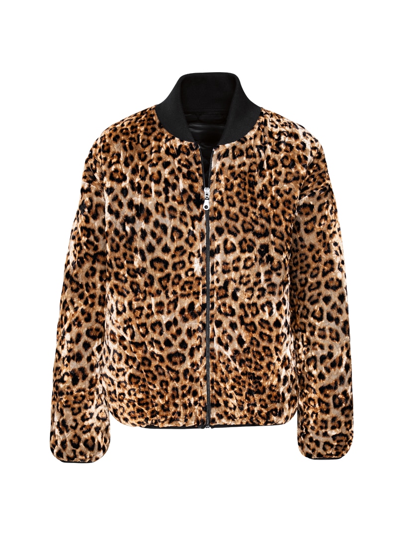 Trigema Sweatjacke »TRIGEMA Steppjacke mit Allover-Leo-Print«