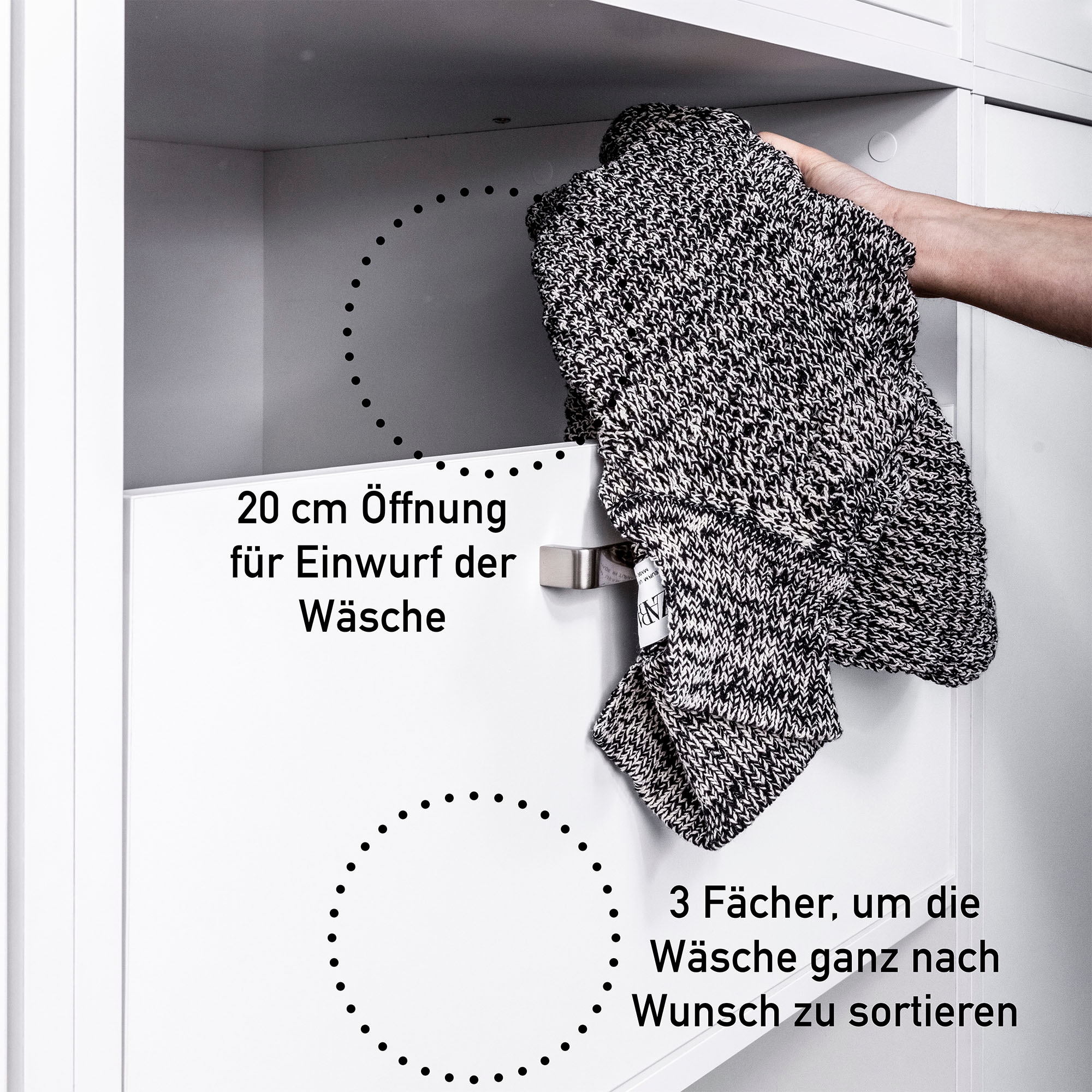 Inter Link Wäscheschrank »Norela, 2-tlg. Schrank mit Wäscheeinwurf, softclose, 67 x 68 x 208 cm« 1 Stk. tlg. Hauswirtschaftsraum, höhenverstellbare Füße, Klappbare Türen