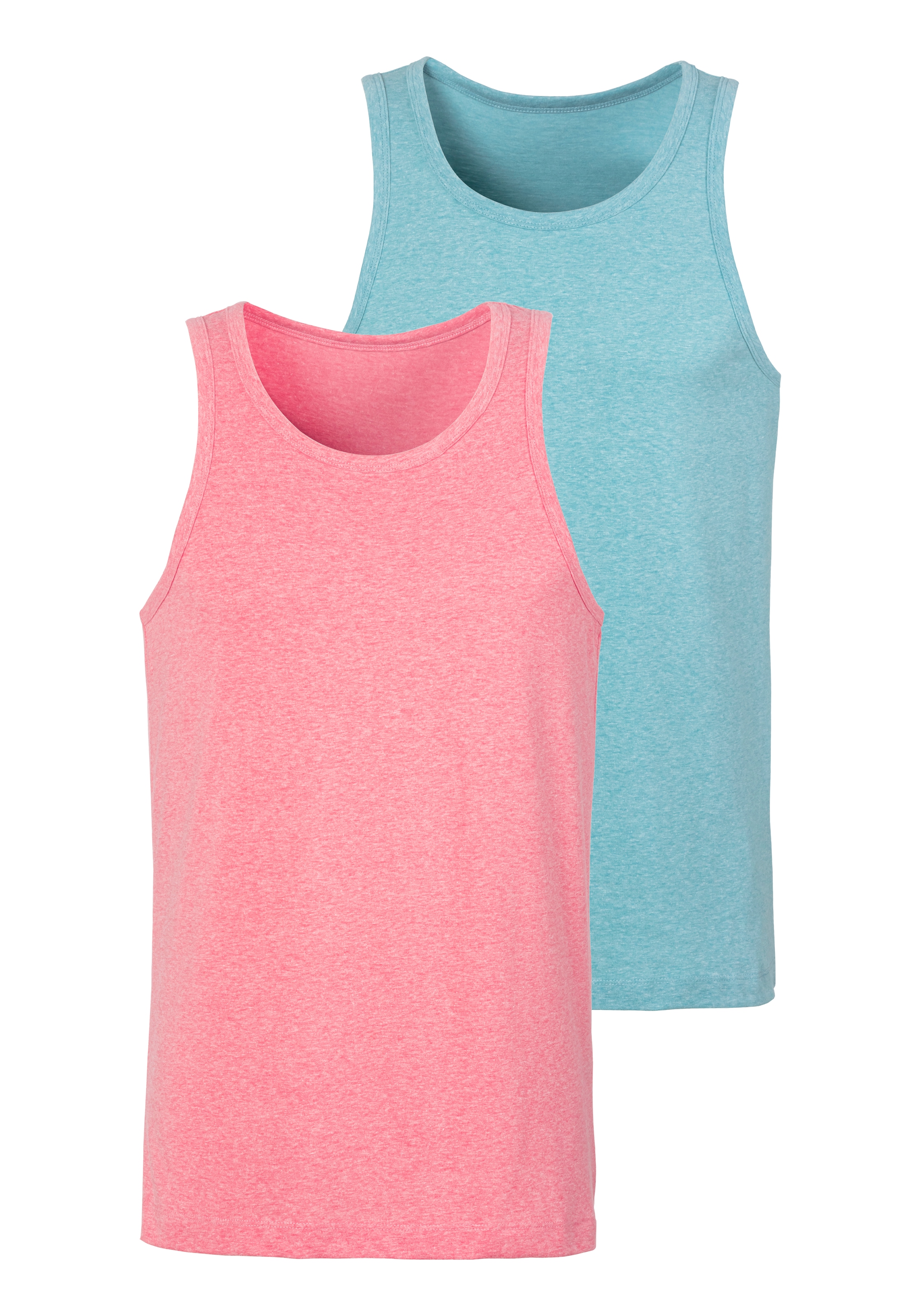 John Devin Tanktop, 2 Stk. in schöner Melange-Optik günstig online kaufen