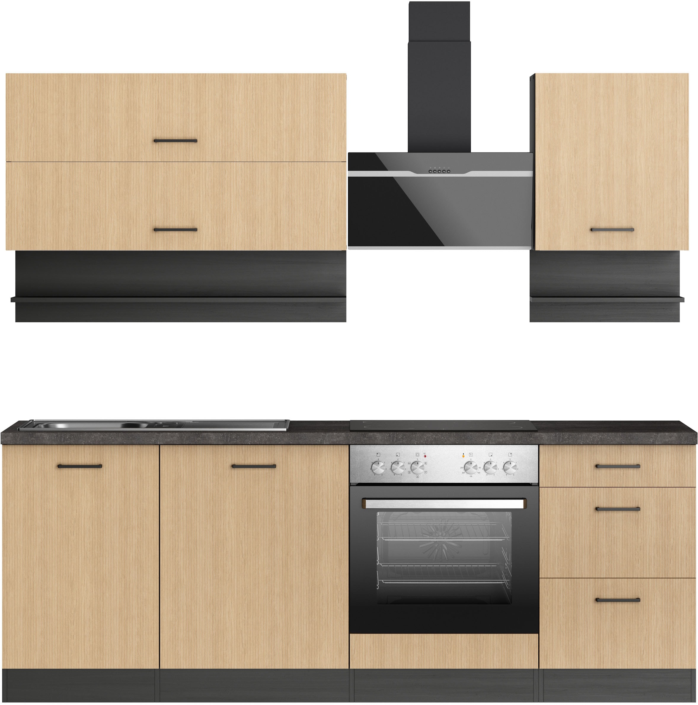 KOCHSTATION Küchenzeile "KS-Frieda Breite 220 cm" wahlweise mit E-Geräten, günstig online kaufen