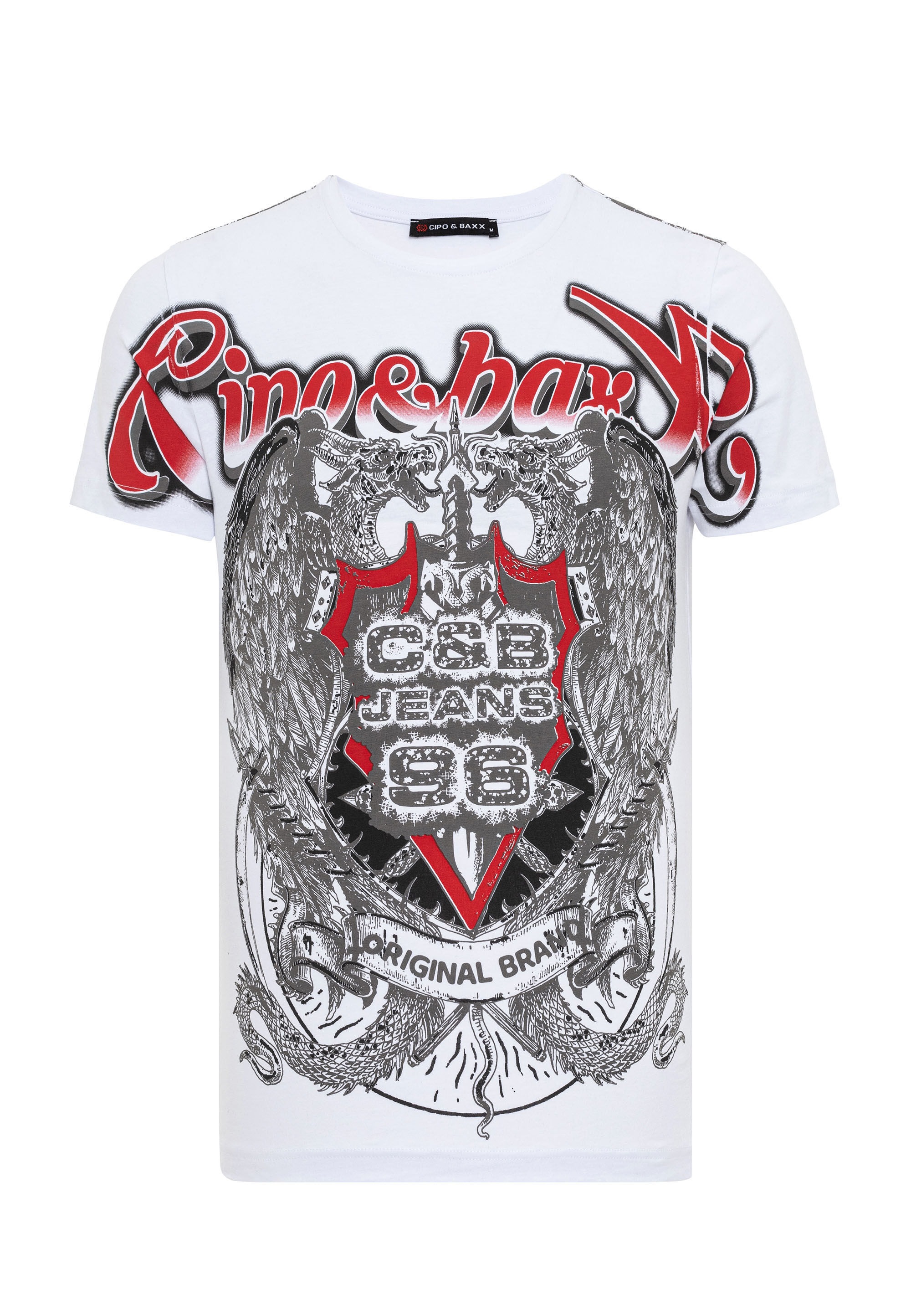 Cipo & Baxx T-Shirt »T-Shirt«, mit Schattenmuster auf der Vorder-und Rückseite